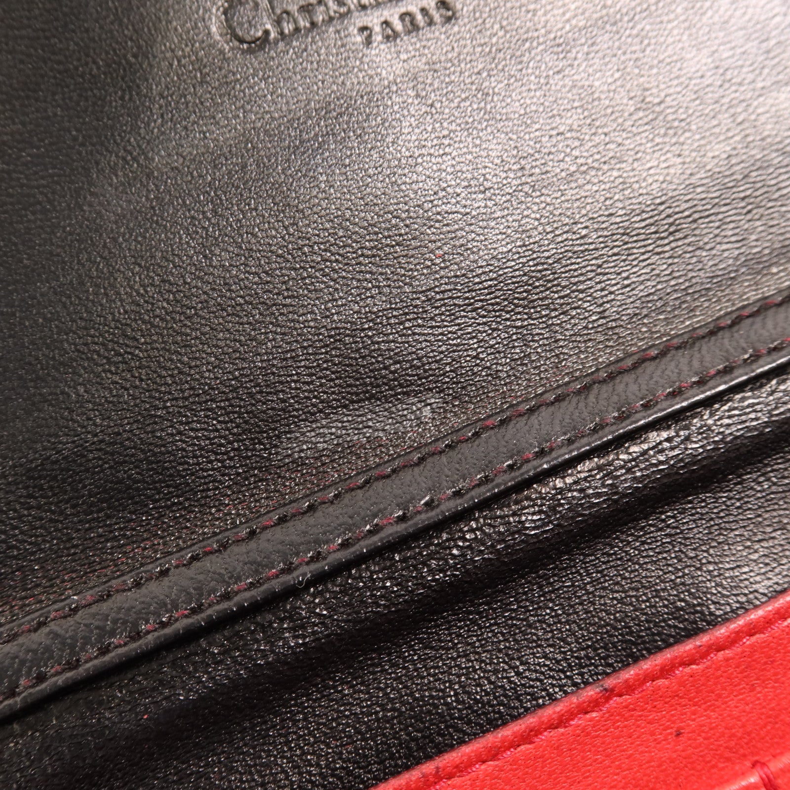 Dior 羊皮皮革Long Wallet銀扣長錢包