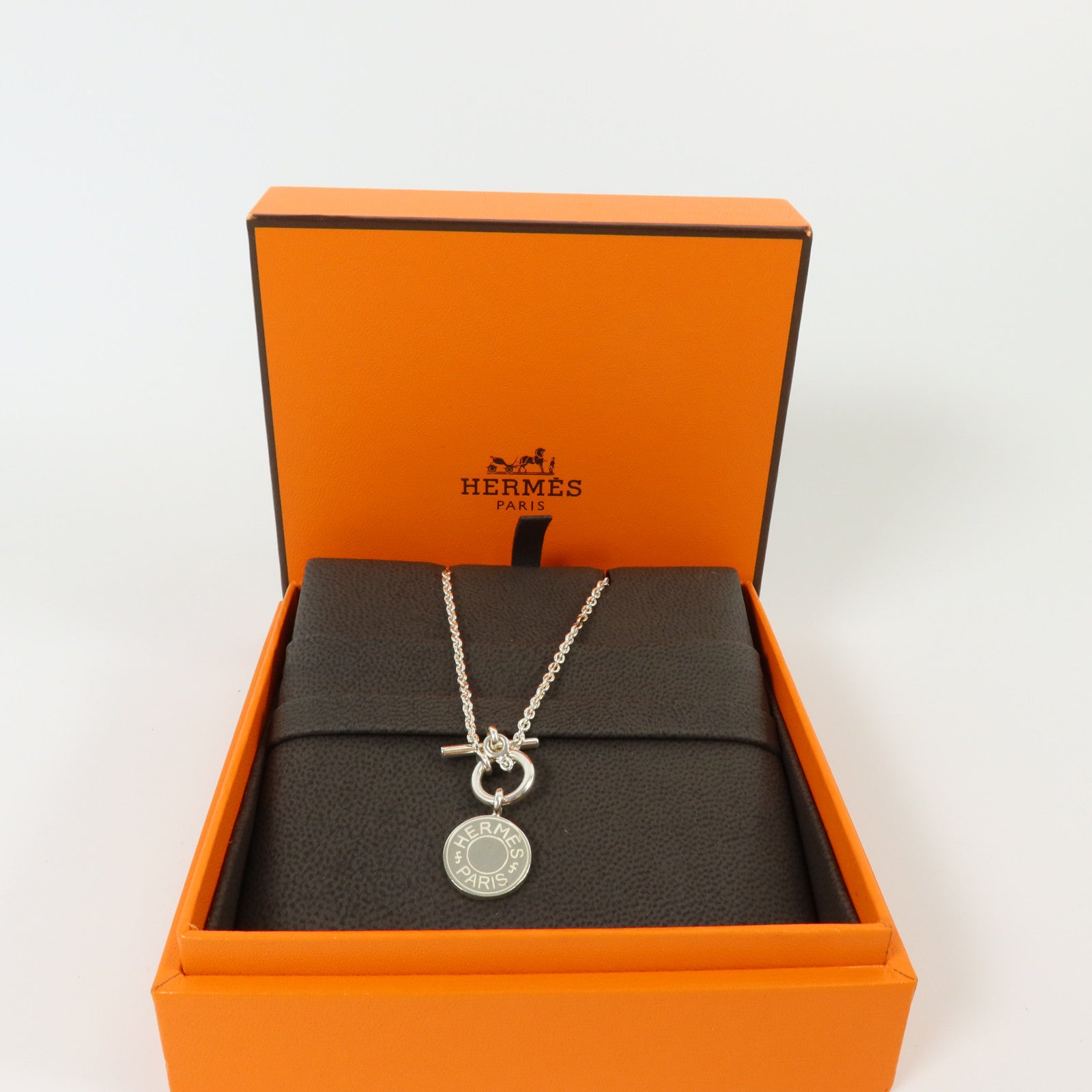 HERMES 952純銀Amulettes Ex-Libris Pendant Necklace項鏈