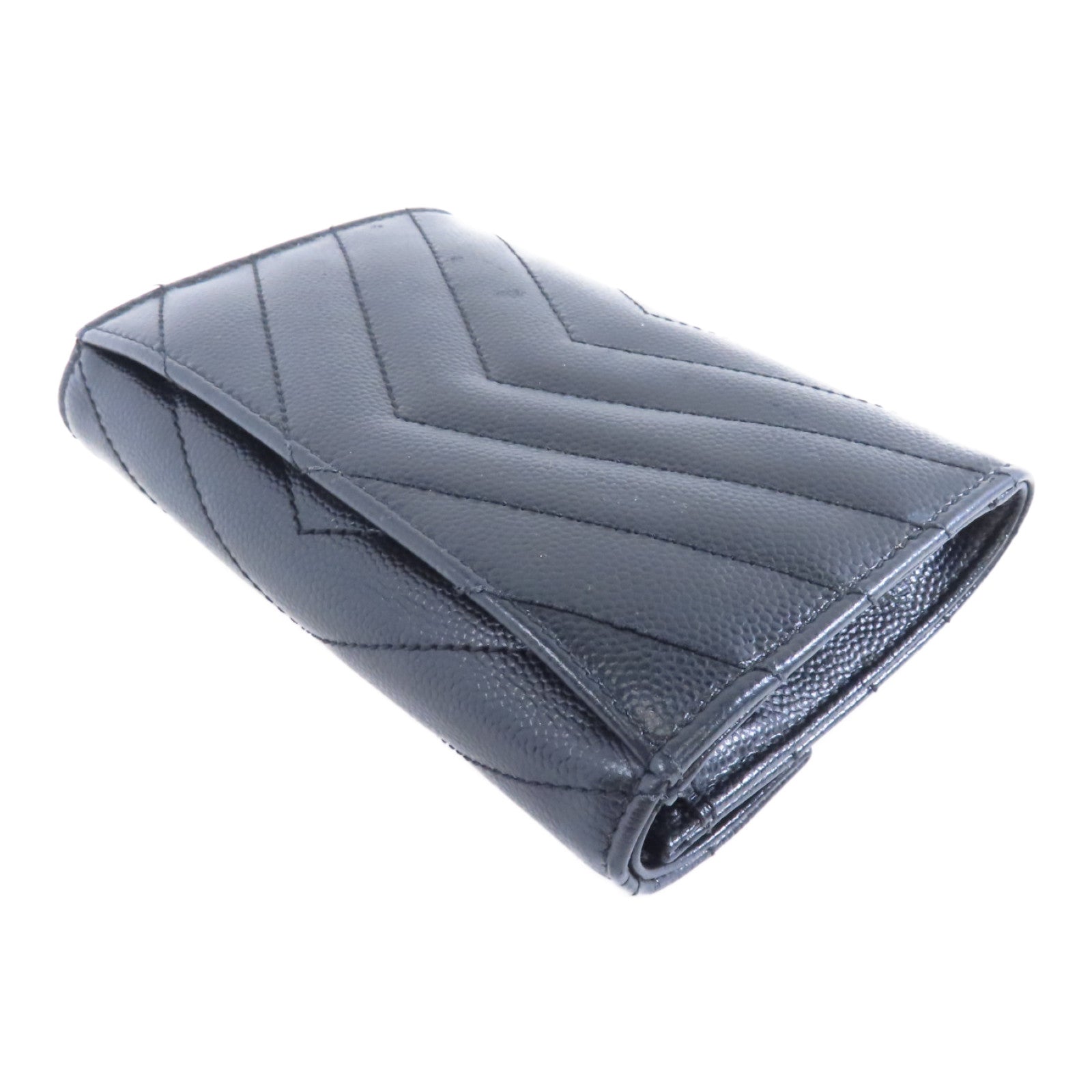 SAINT LAURENT 牛皮皮革Card Case銀扣卡片套黑色