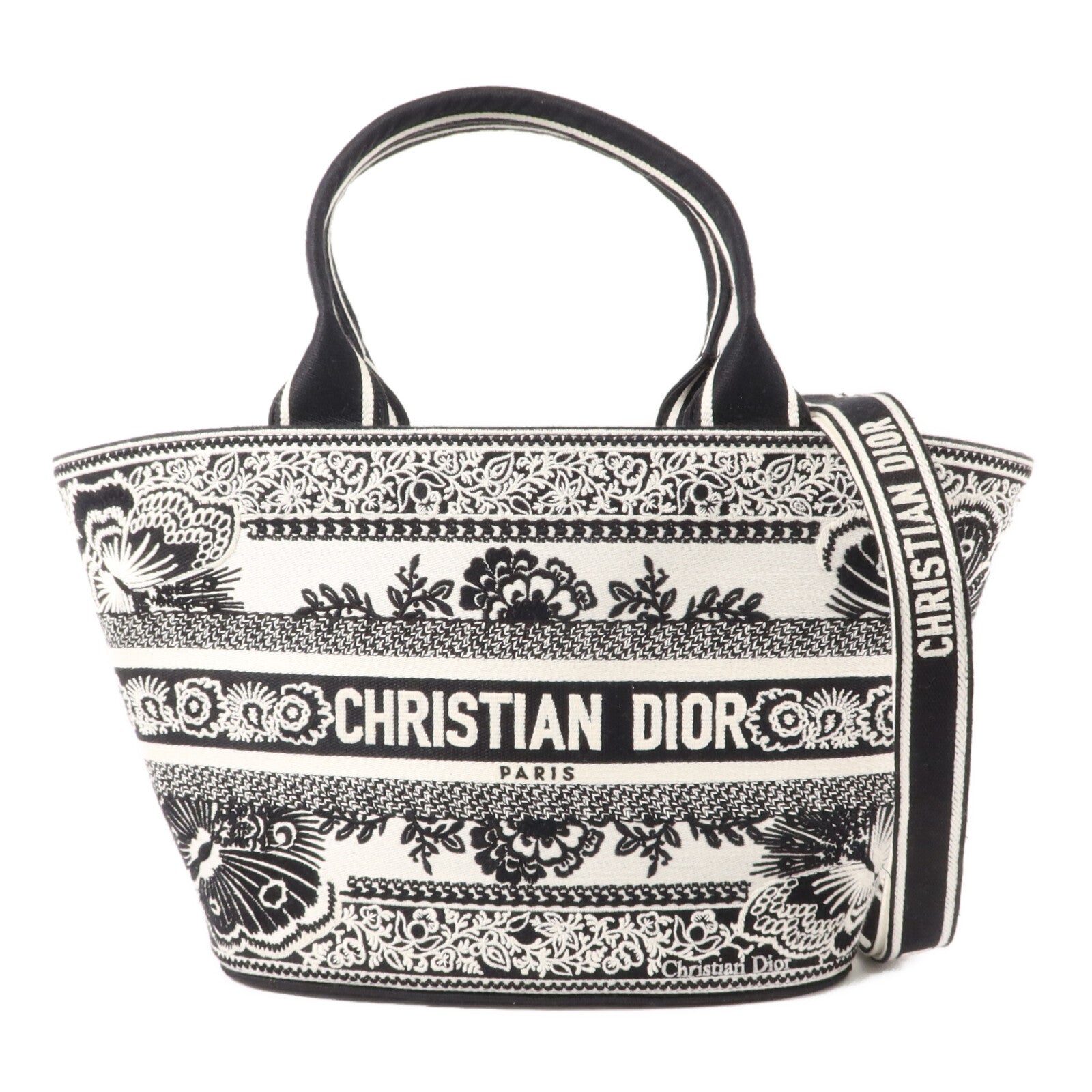 Dior 帆布Butterfly Bandana Hat Bucket Bag手挽肩背兩用袋