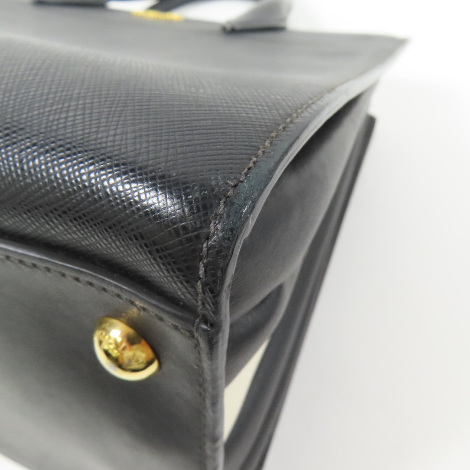 PRADA Saffiano皮革2way Shoulder Bag金扣手挽肩背兩用袋