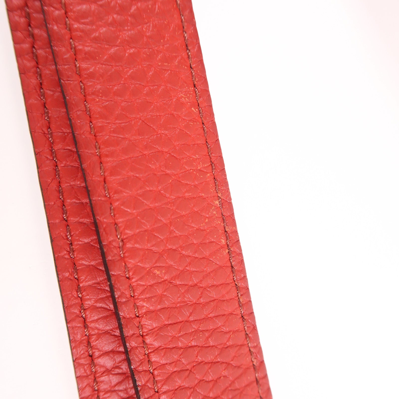 HERMES 【激減優惠】Clemence皮革Jypsiere銀扣肩背袋Rouge H