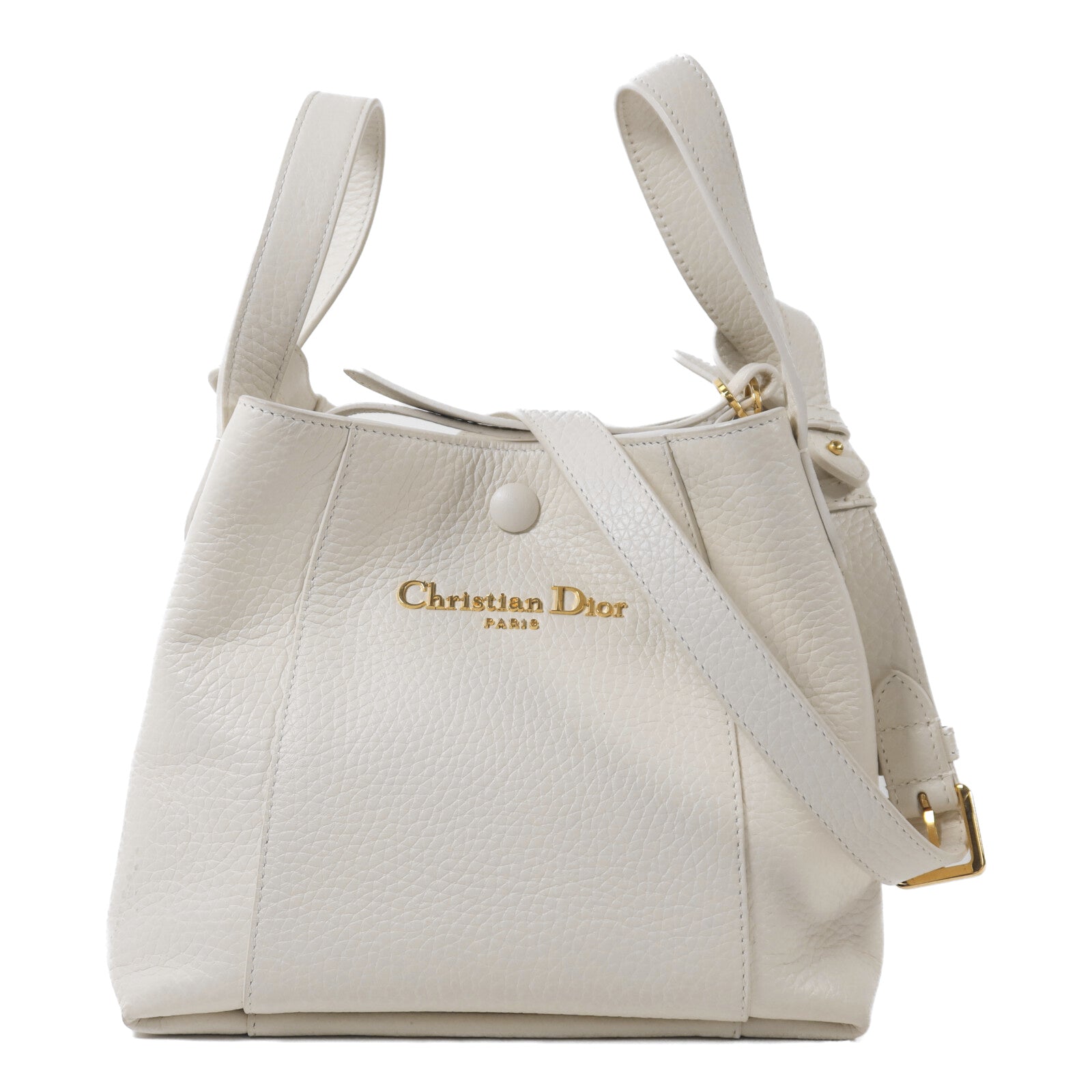 Dior 牛皮皮革Small Signature Bucket Bag金扣手挽肩背兩用袋