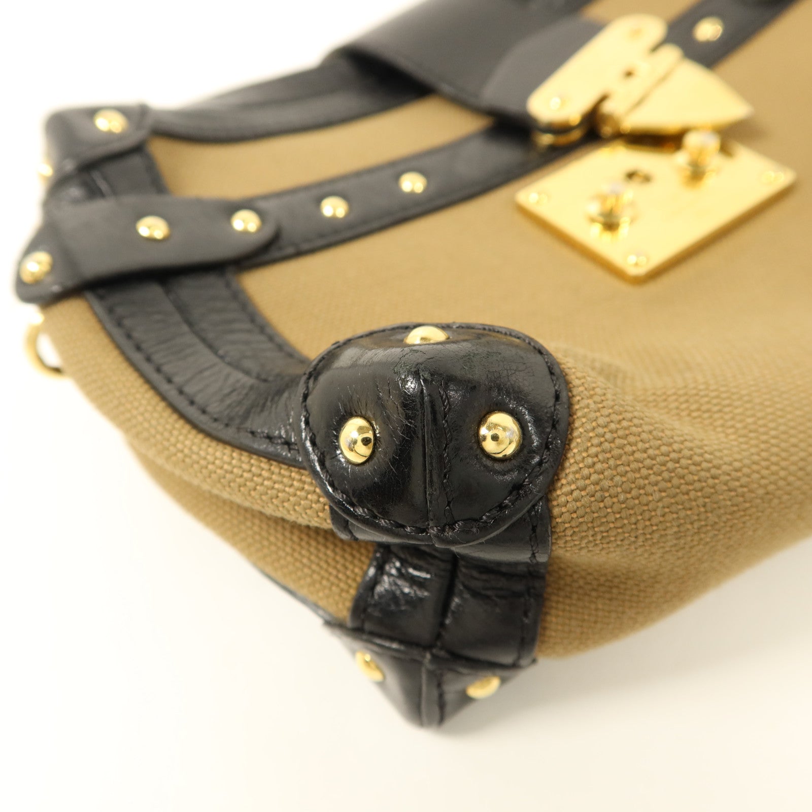LOUIS VUITTON 帆布Petite Malle Soft MM金扣肩背袋