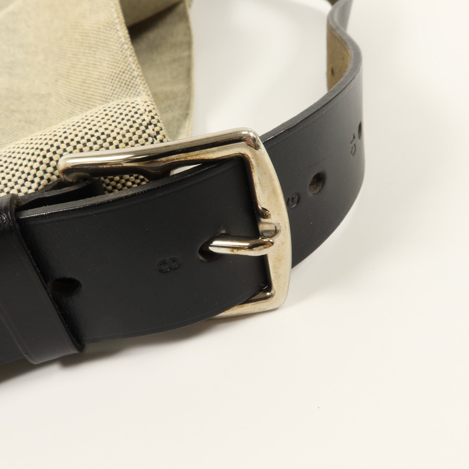 HERMES Toile H帆布/Vache Hunter皮革Etriviere Shoulder Bag MM肩背袋Ecru/Noir