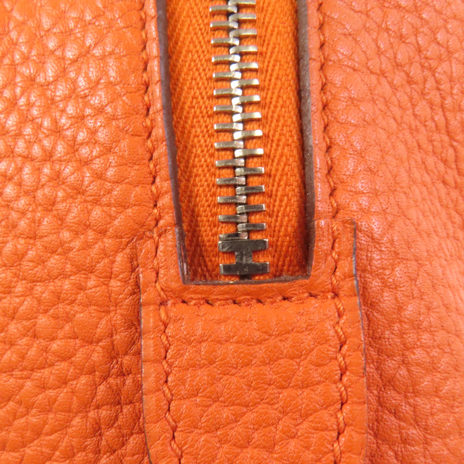 HERMES Evercolor皮革Victoria 35銀扣手挽袋Orange