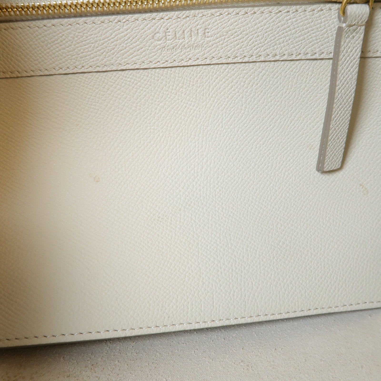 CELINE **【激減優惠】牛皮皮革Cabas 2 Way Shoulder Bag金扣手挽肩背兩用袋白色/藍色