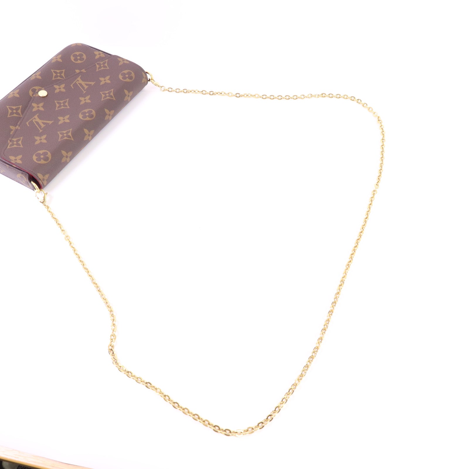 LOUIS VUITTON Monogram Felicie Pochette金扣鏈帶肩背袋