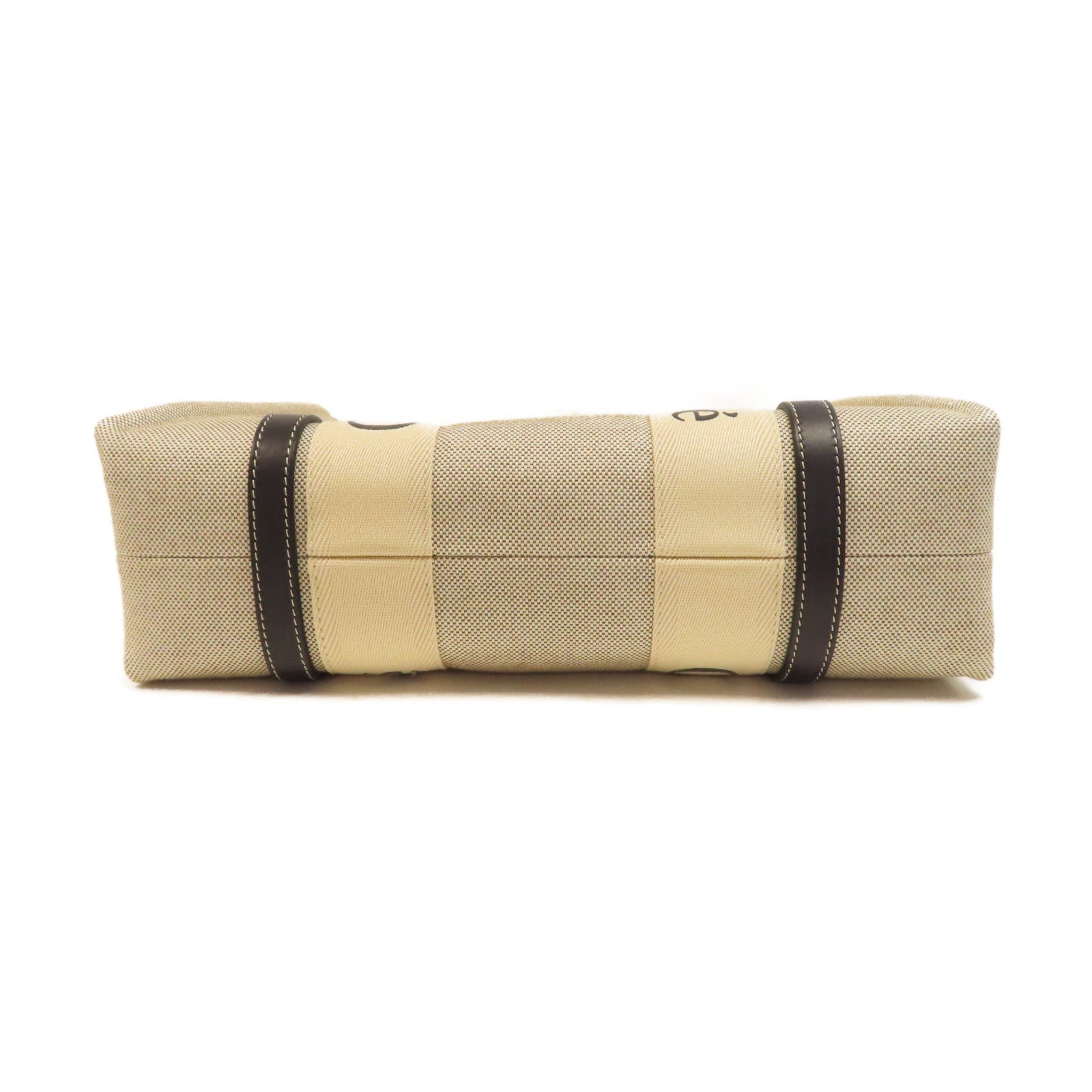 Chloe (PRICE DOWN) Woody Tote Bag Canvas Beige Navy Blue