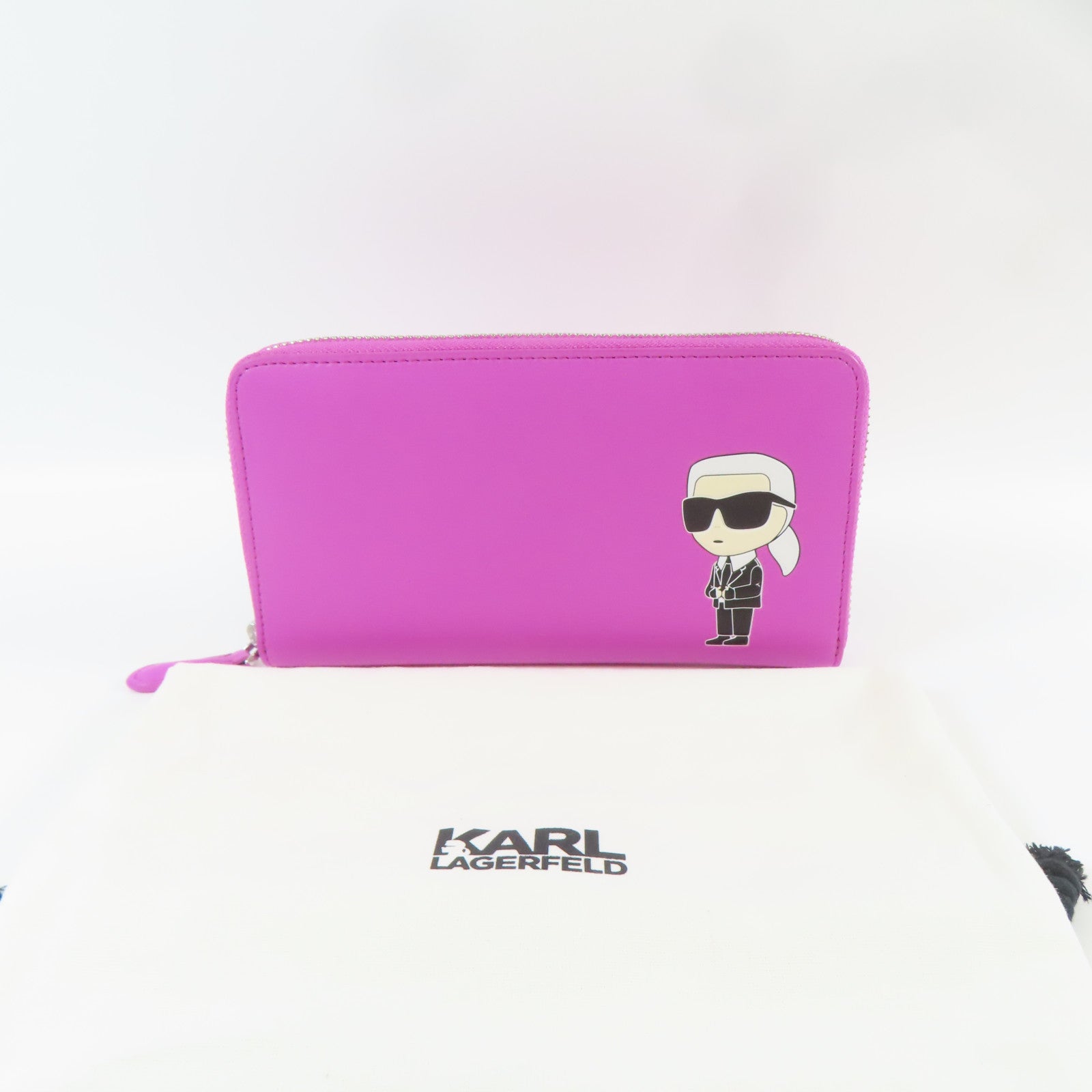 KARL LAGERFELD 皮革Long Wallet銀扣長錢包紫色