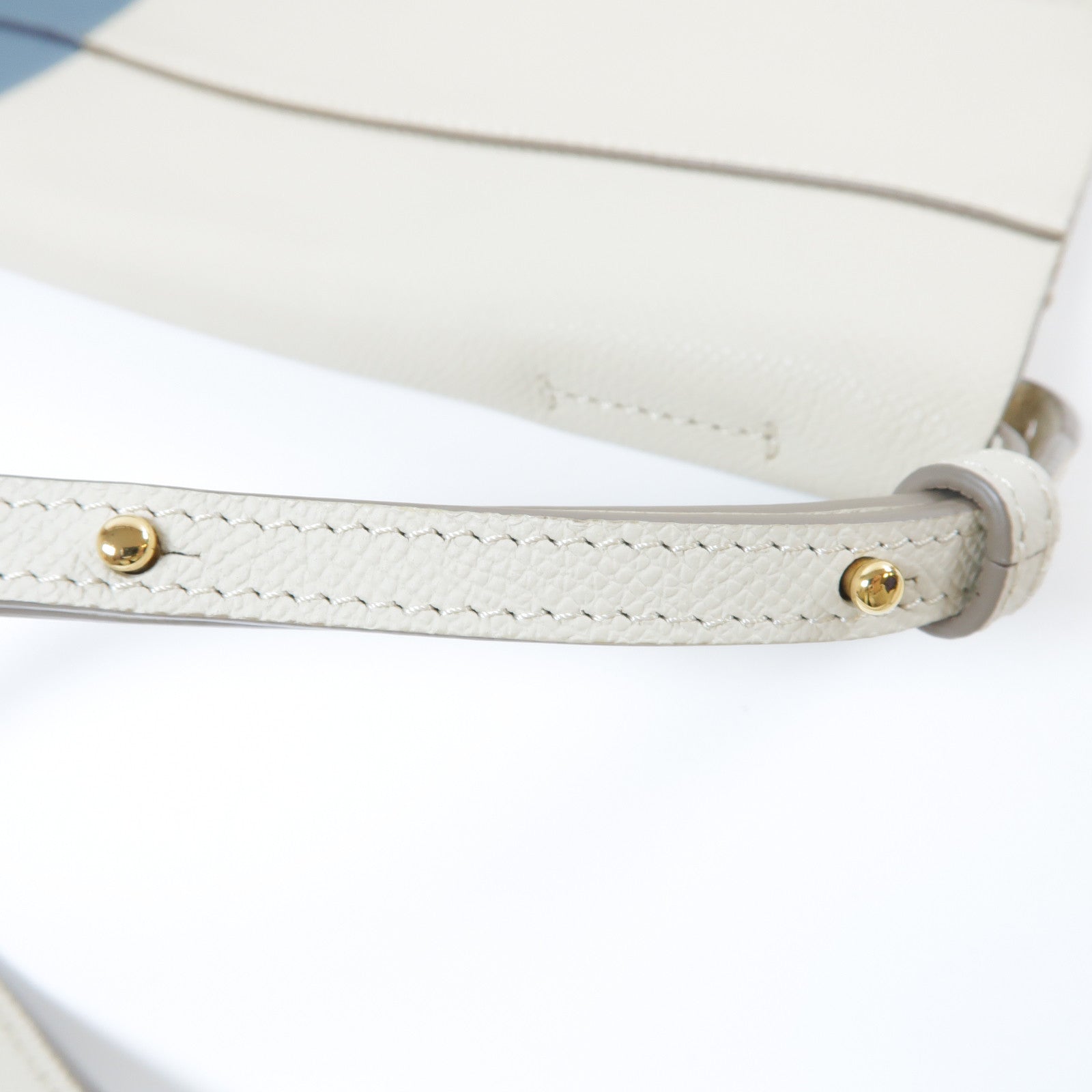 CELINE **【激減優惠】牛皮皮革Cabas 2 Way Shoulder Bag金扣手挽肩背兩用袋白色/藍色