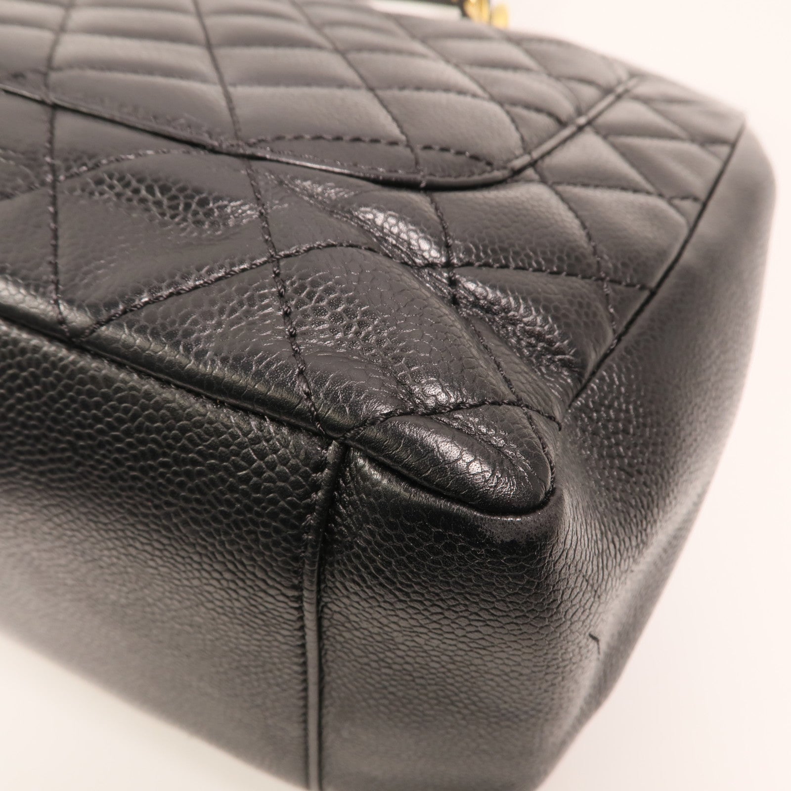 CHANEL 牛皮皮革GST Grand Shopping Tote Bag金扣鏈帶肩背袋