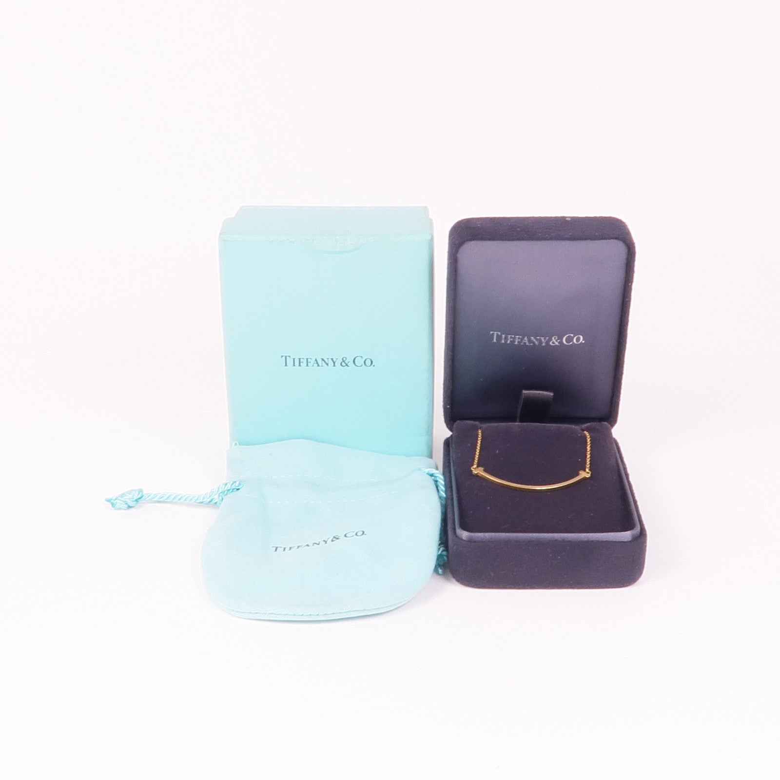 TIFFANY＆CO 18K黃金T Smile Necklace項鍊