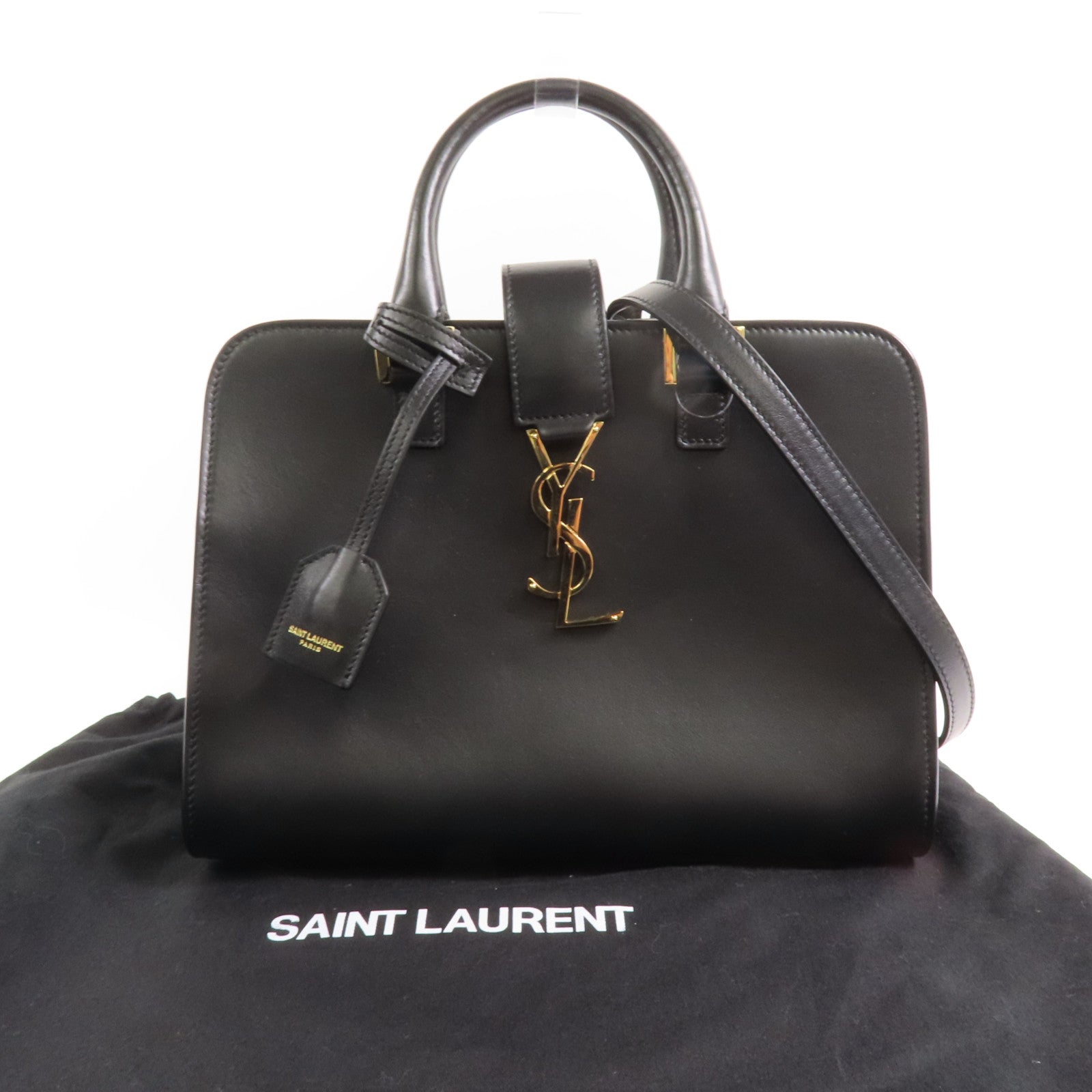SAINT LAURENT 牛皮皮革Baby Cabas金扣手挽肩背兩用袋