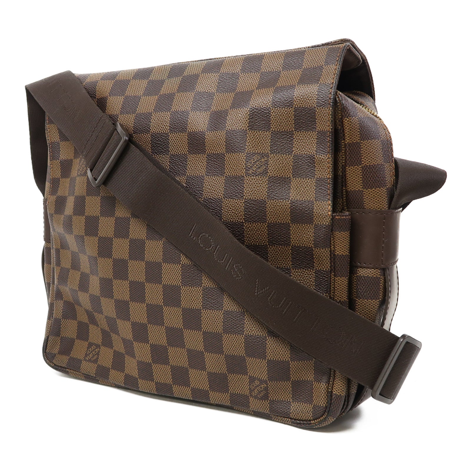 LOUIS VUITTON Damier Naviglio金扣肩背袋啡色