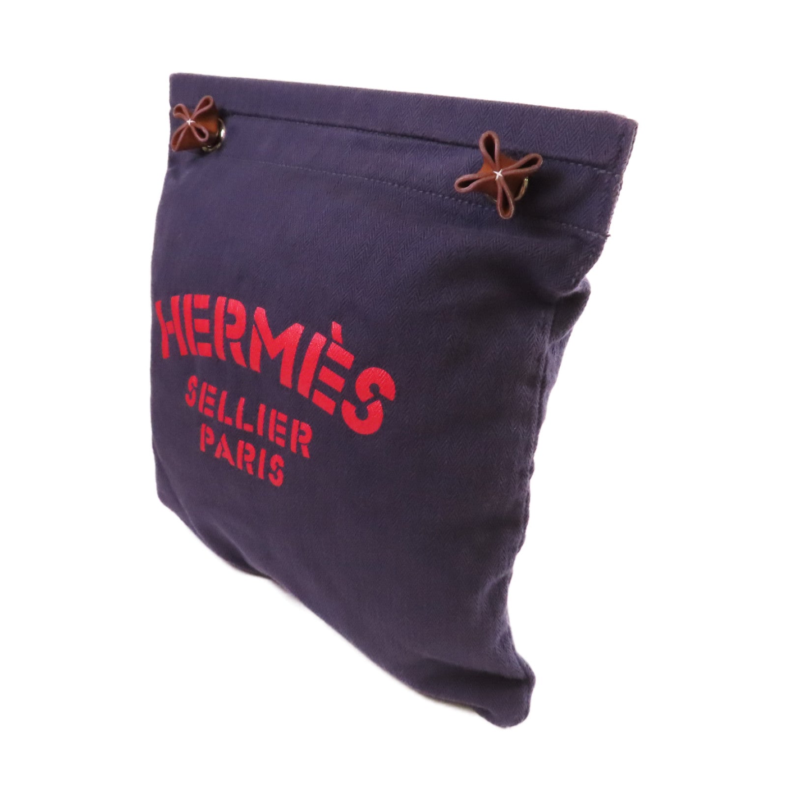 HERMES Toile Chevrons帆布Aline Tote Bag銀扣肩背袋紫色