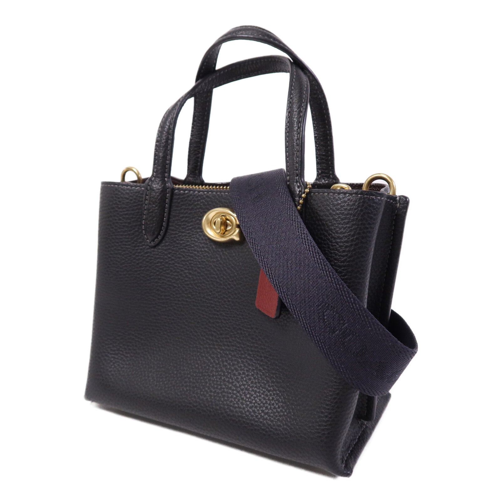 COACH 牛皮皮革Willow Tote 24金扣手挽肩背兩用袋