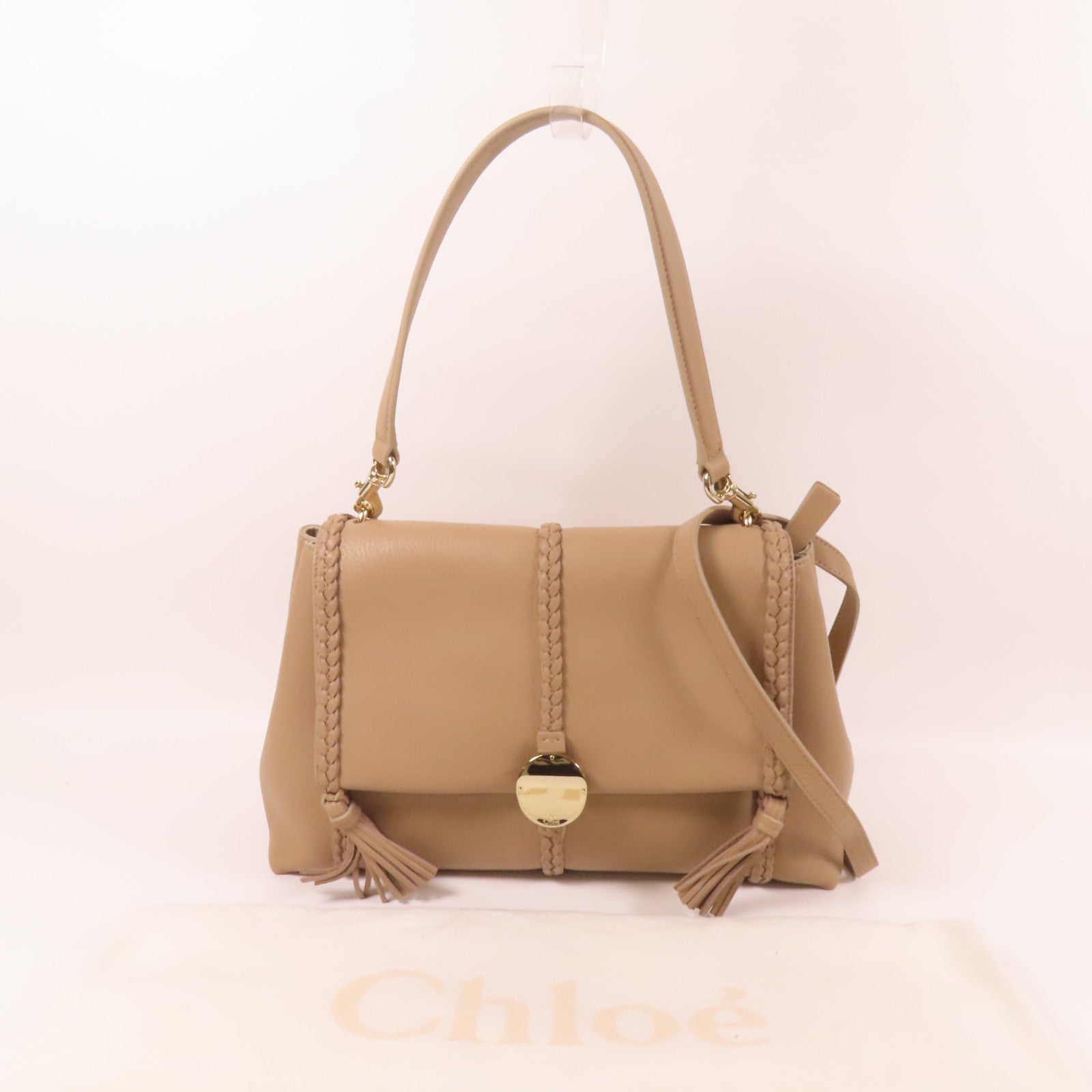 Chloe 牛皮皮革Penelope金扣手挽肩背兩用袋