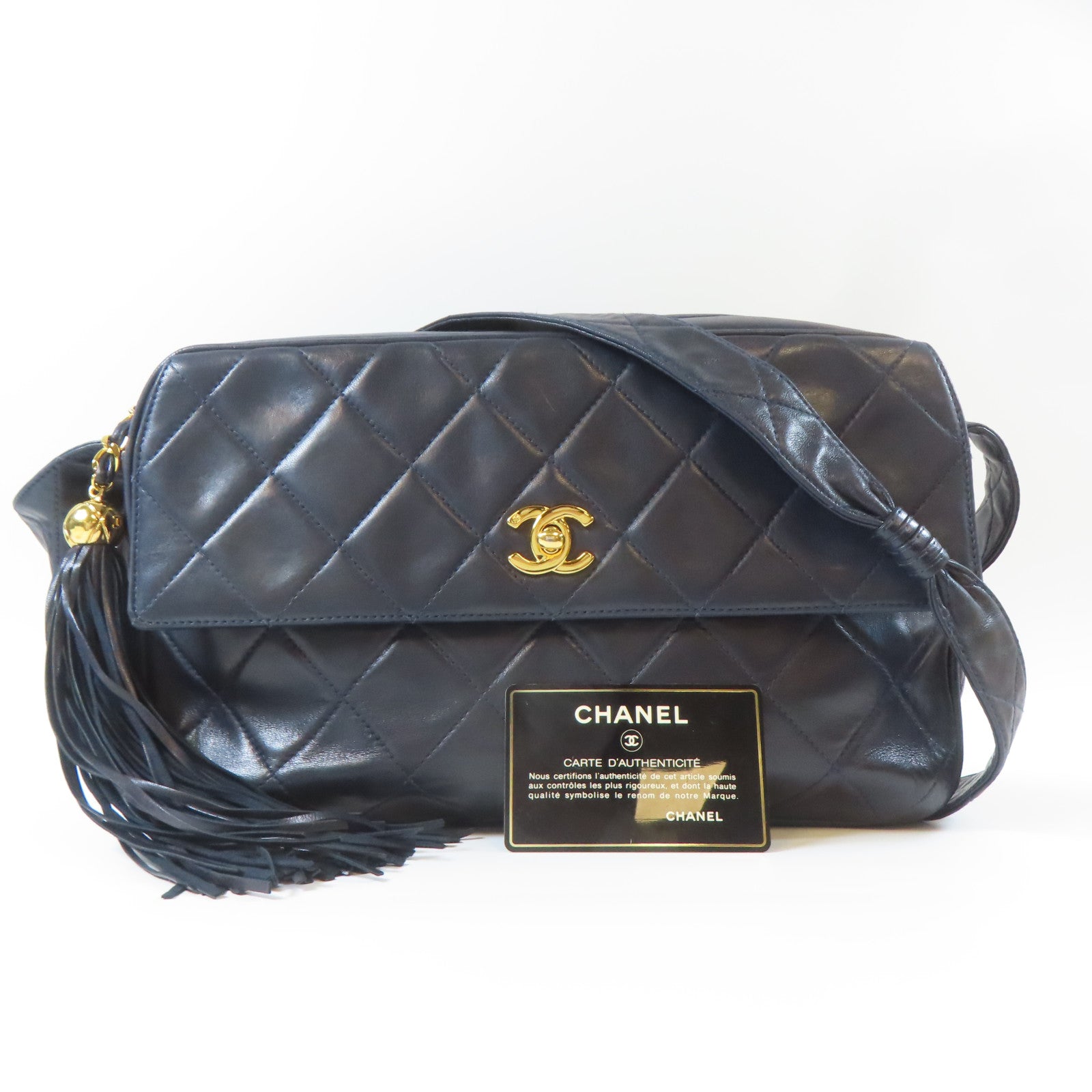CHANEL 【激減優惠】菱格羊皮皮革Vintage Shoulder Bag金扣肩背袋黑色