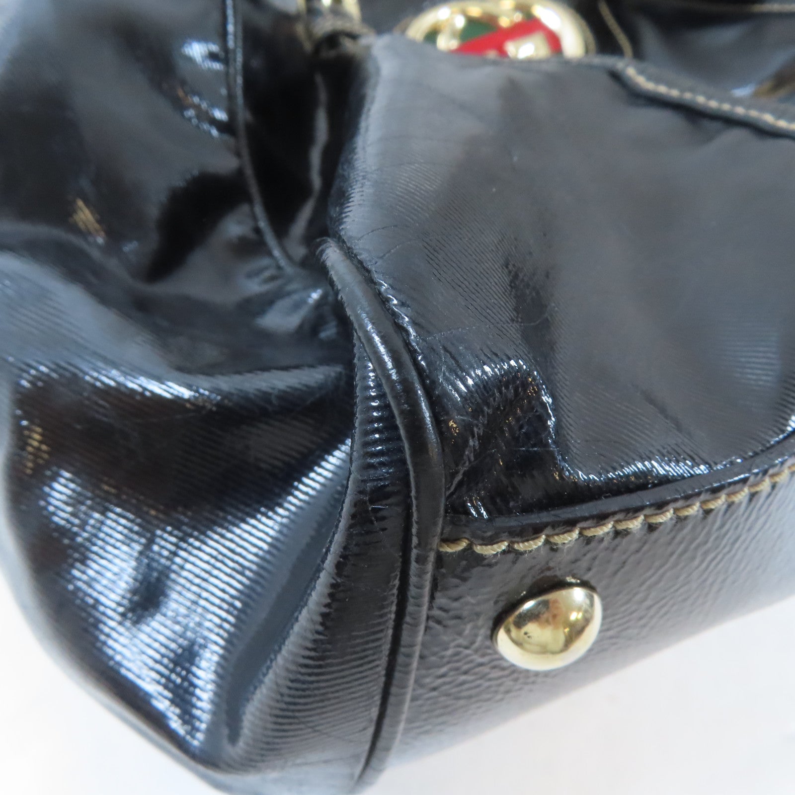 GUCCI PVC Shoulder Bag金扣肩背袋黑色