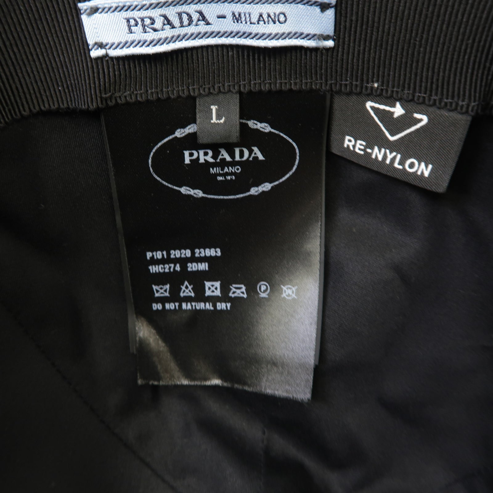 PRADA 尼龍Cap Hat帽子黑色