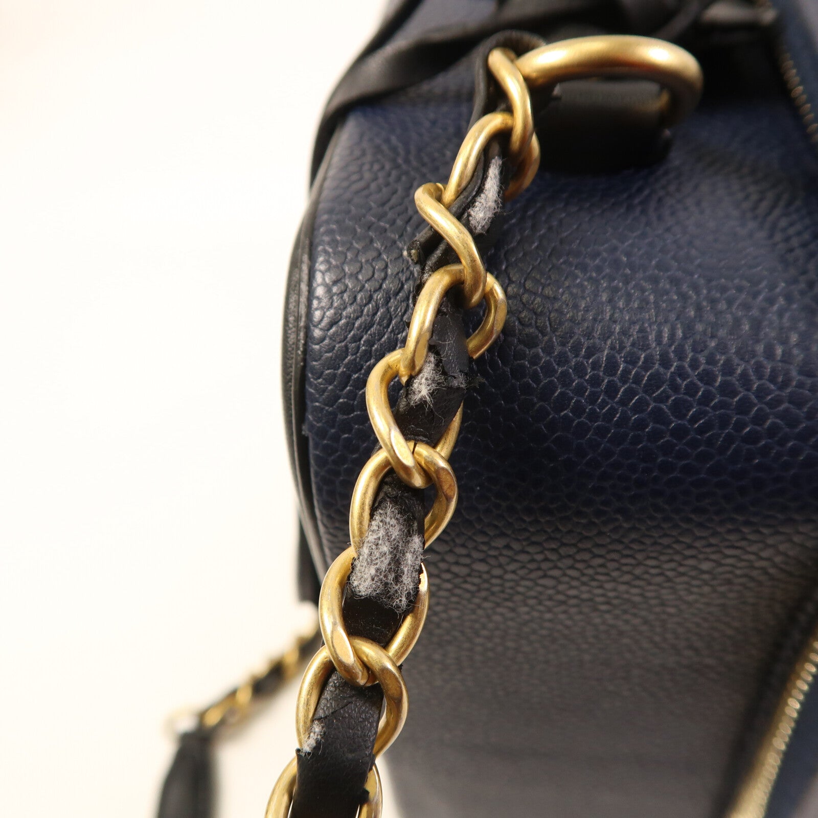 CHANEL 牛皮皮革Filigree Vanity Case金扣手挽肩背兩用袋