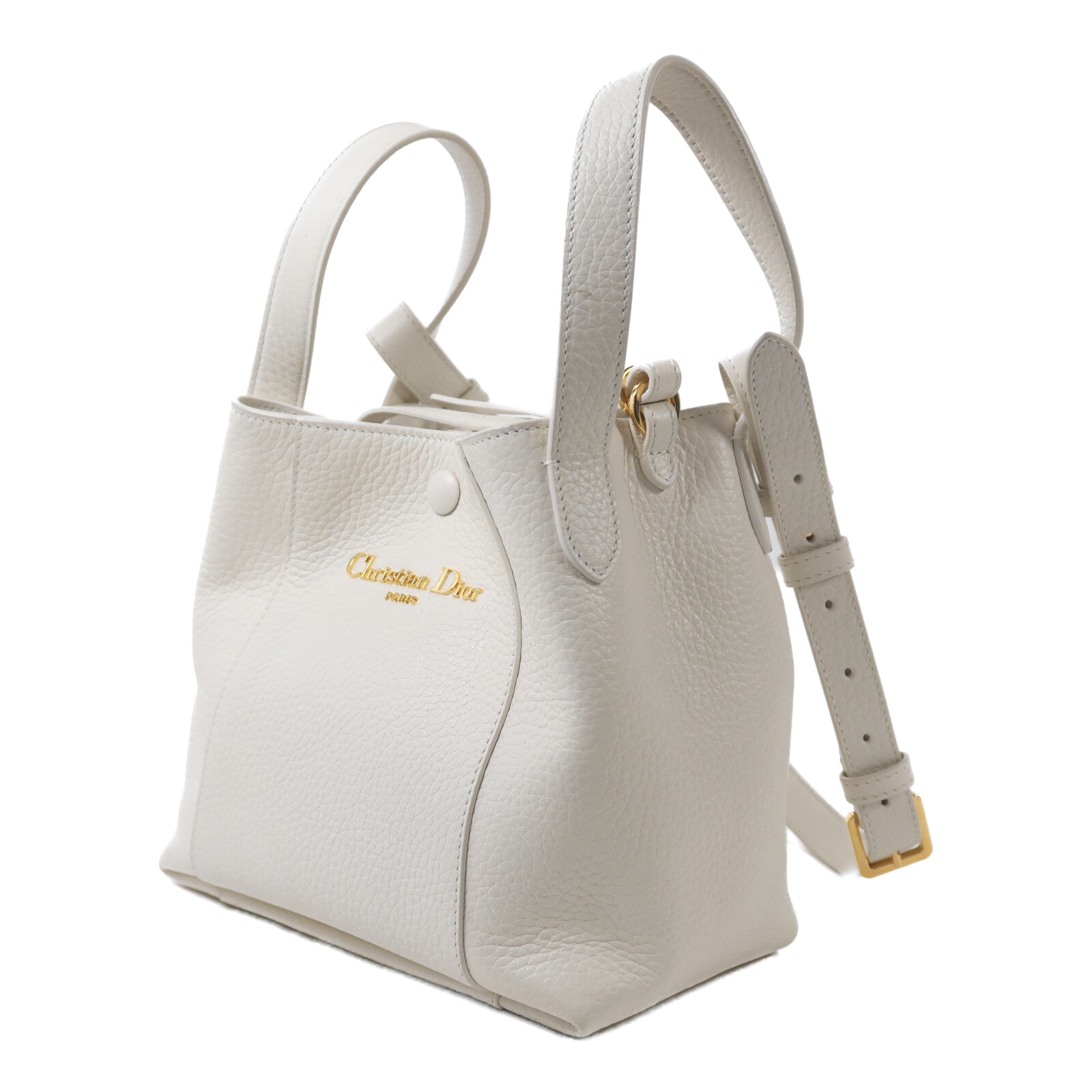 Dior 牛皮皮革Small Signature Bucket Bag金扣手挽肩背兩用袋