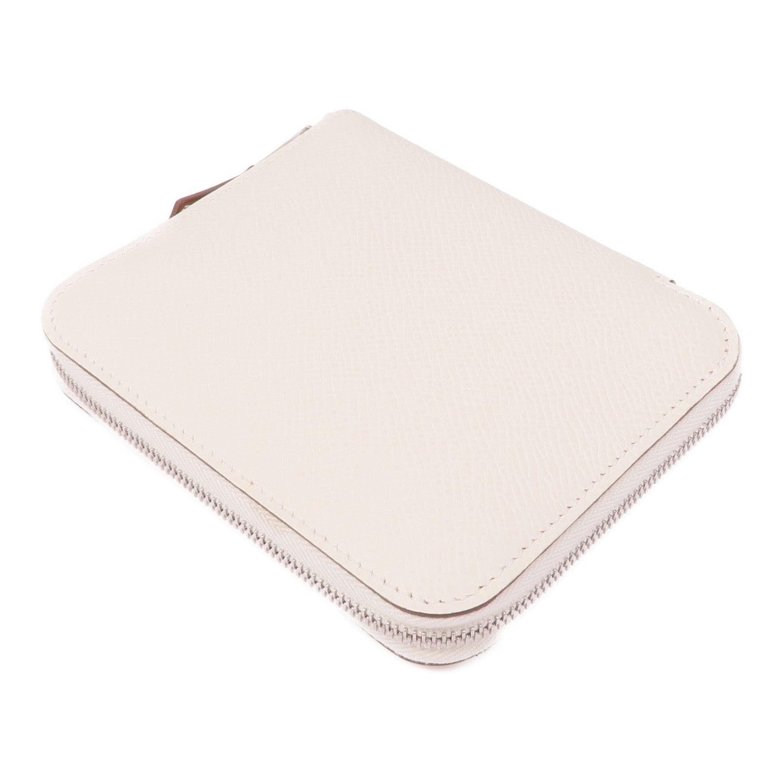 HERMES Epsom皮革Silk In Compact Short Wallet銀扣錢包Nata