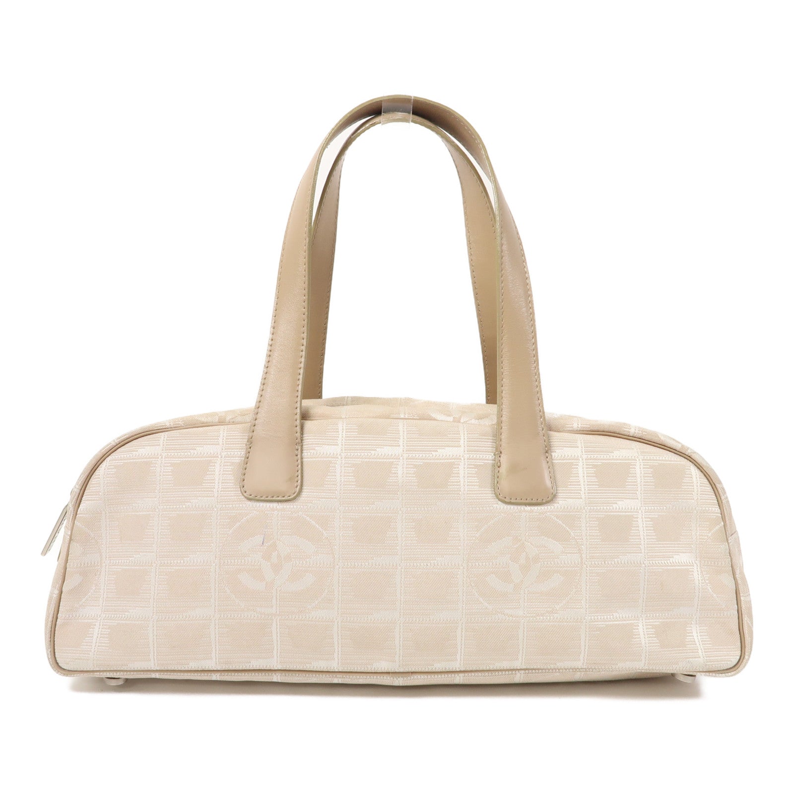 CHANEL 【激減優惠】帆布Shoulder Bag銀扣肩背袋米色