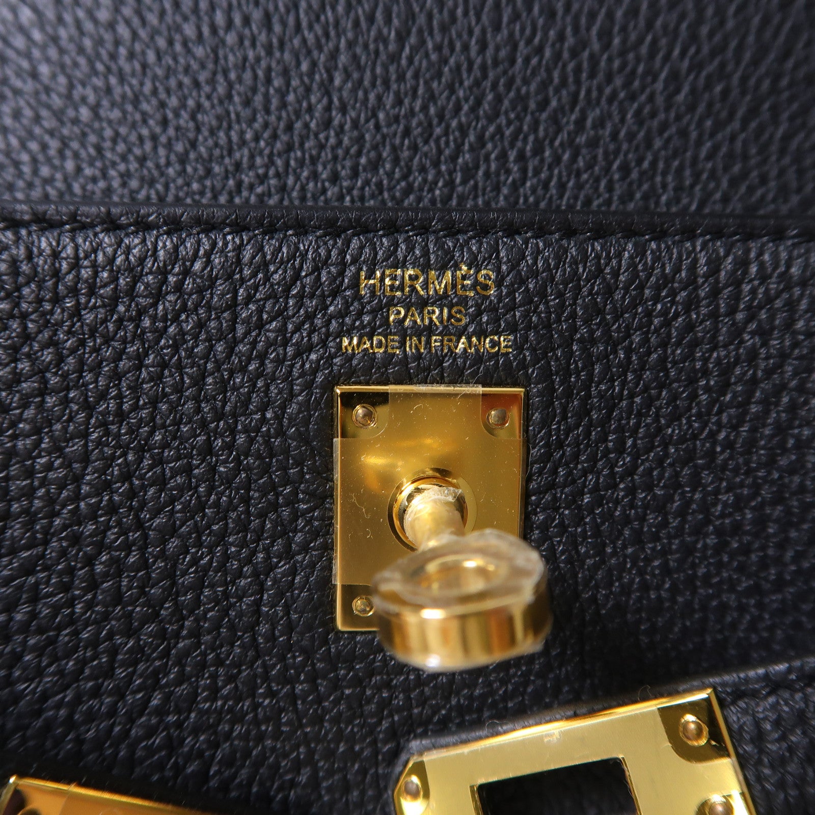 HERMES Togo皮革Kelly 25金釦手挽肩背兩用袋黑色