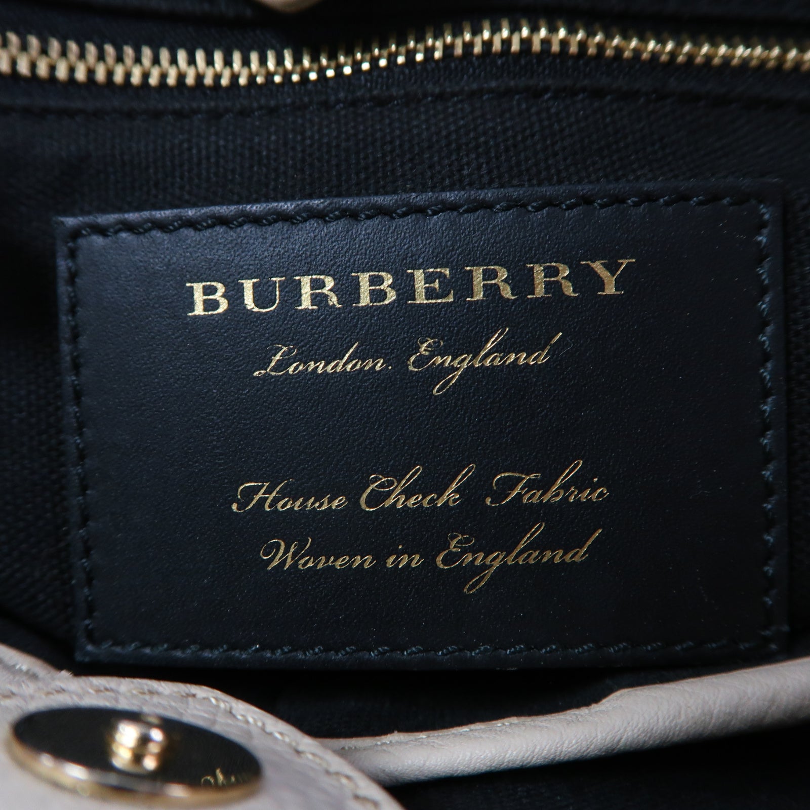 BURBERRY 牛皮皮革Shoulder Bag金扣手挽肩背兩用袋白色