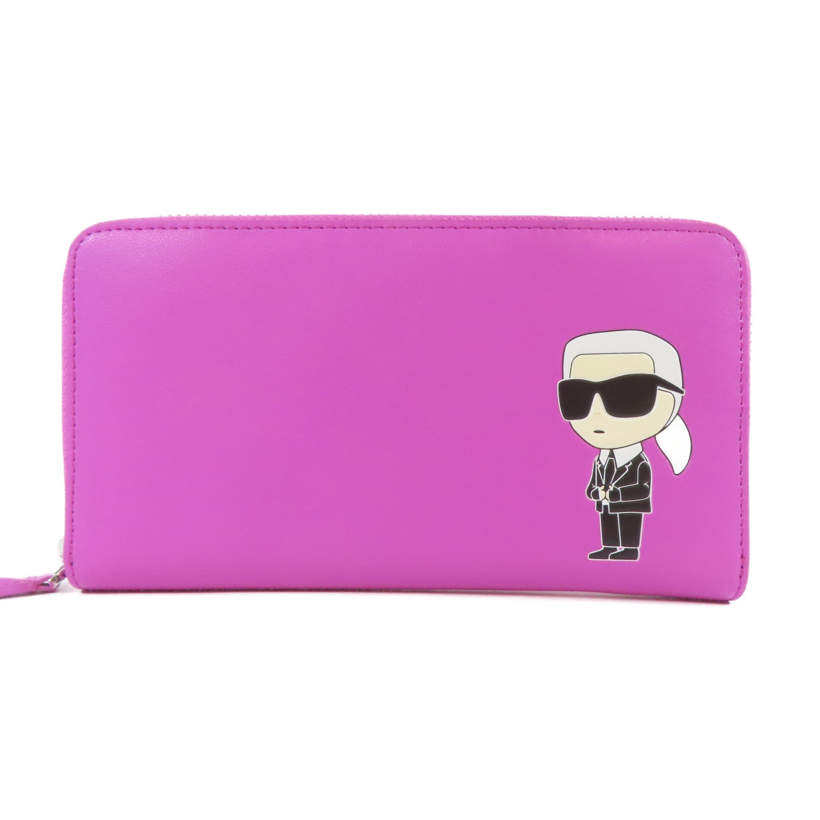 KARL LAGERFELD 皮革Long Wallet銀扣長錢包紫色