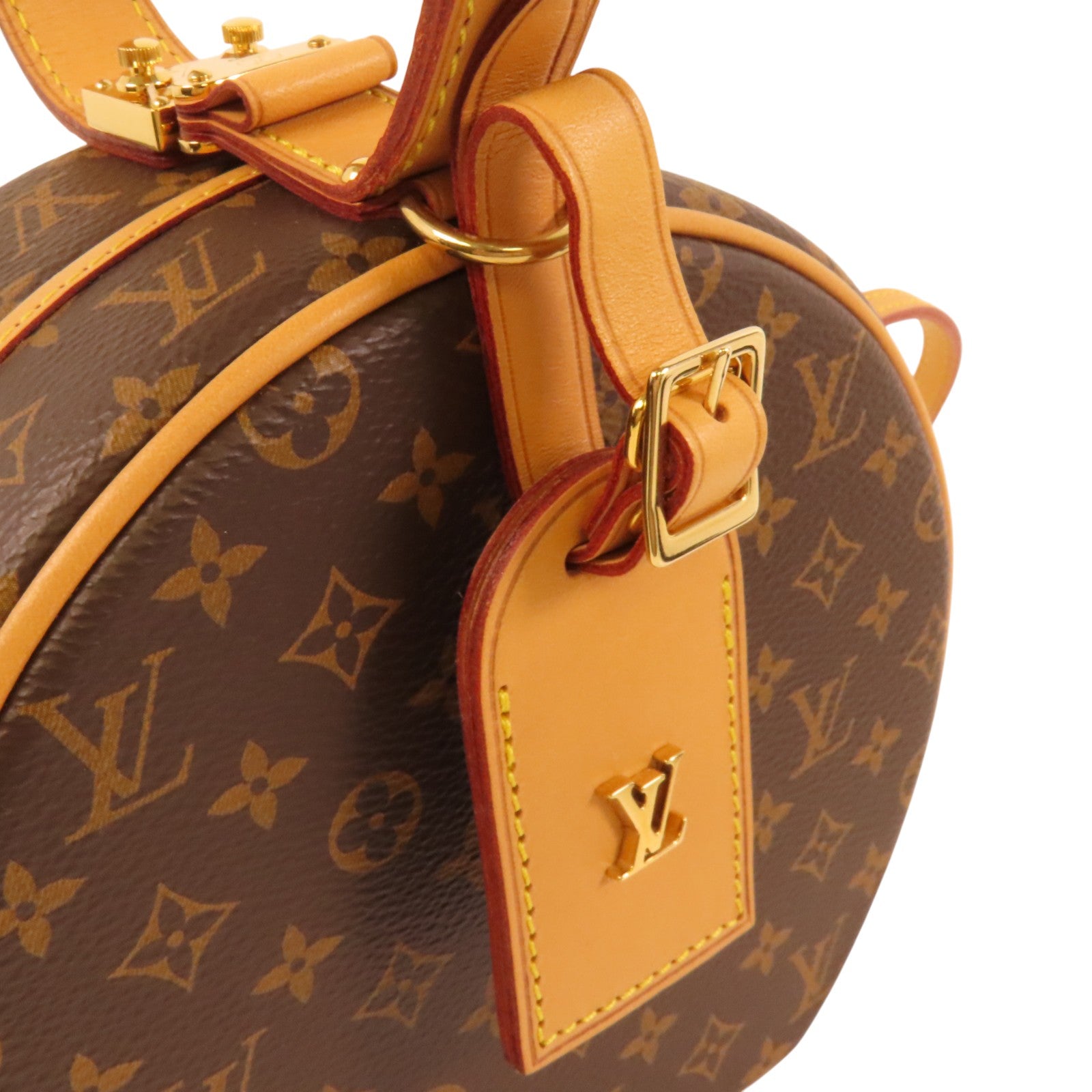 LOUIS VUITTON Monogram Petite Boite Chapeau金扣手挽肩背兩用袋