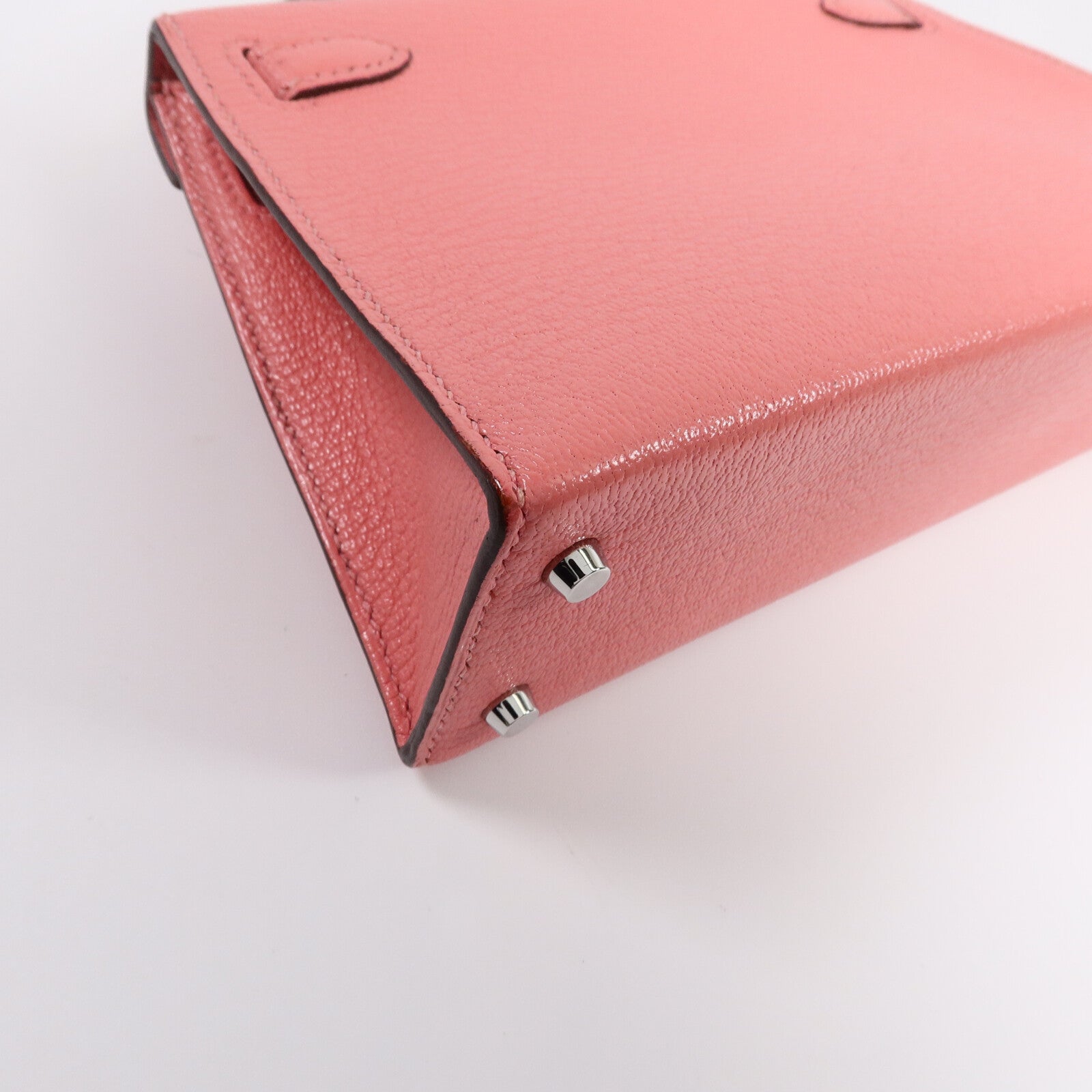 HERMES Chevre皮革Mini Kelly II手挽肩背兩用袋Rose Azalee