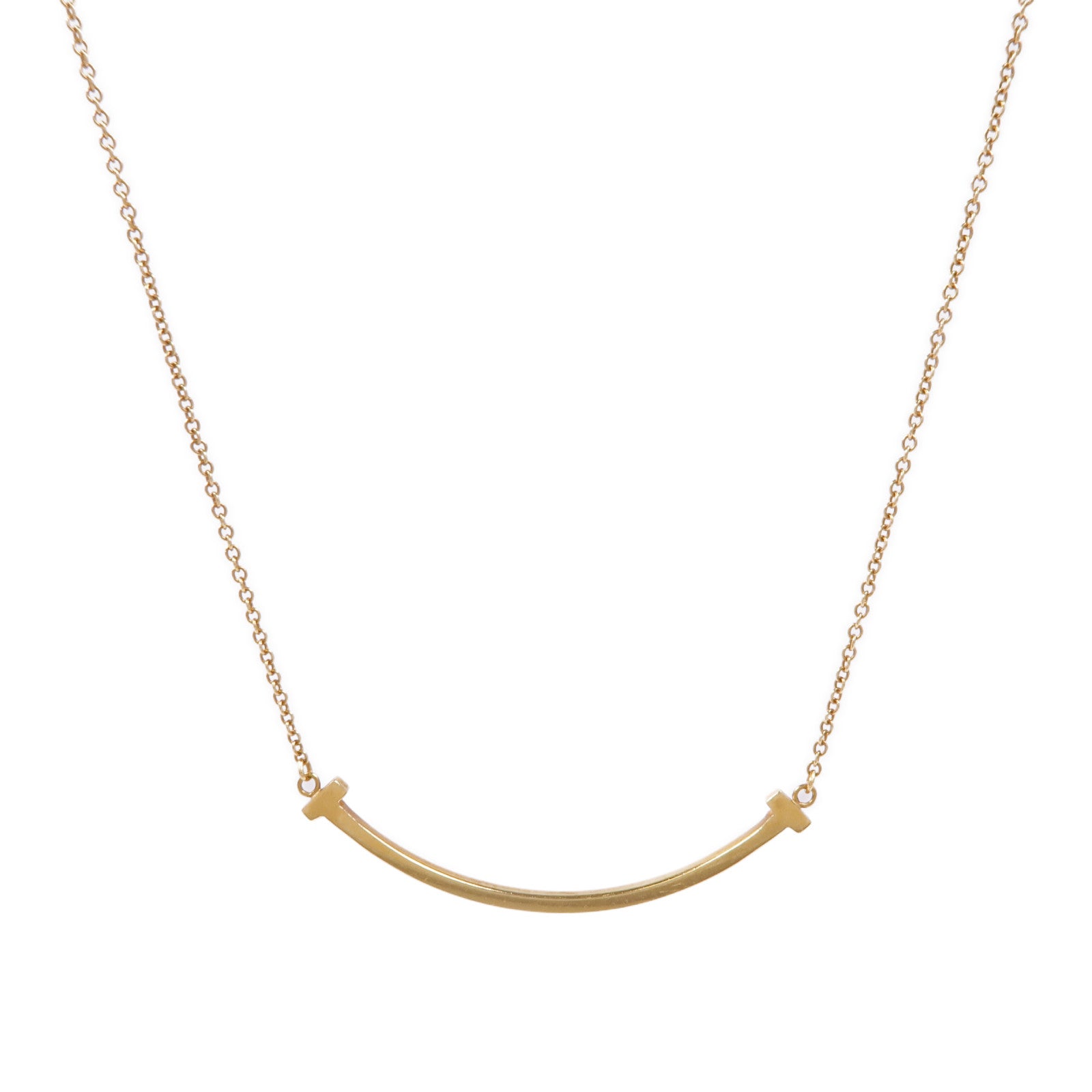 TIFFANY＆CO 18K黃金T Smile Necklace項鍊
