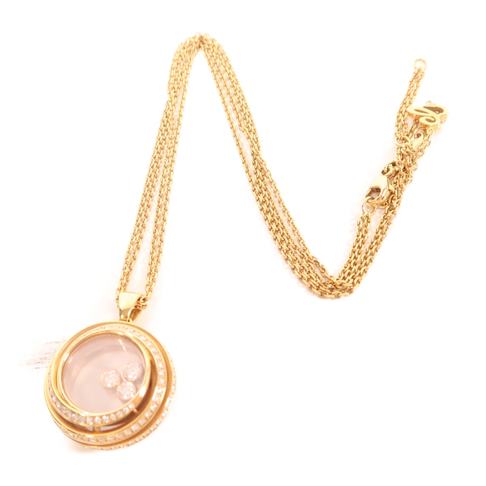 Chopard (PRICE DOWN) Happy Diamond Necklace 799217-5003 18K Pink Gold