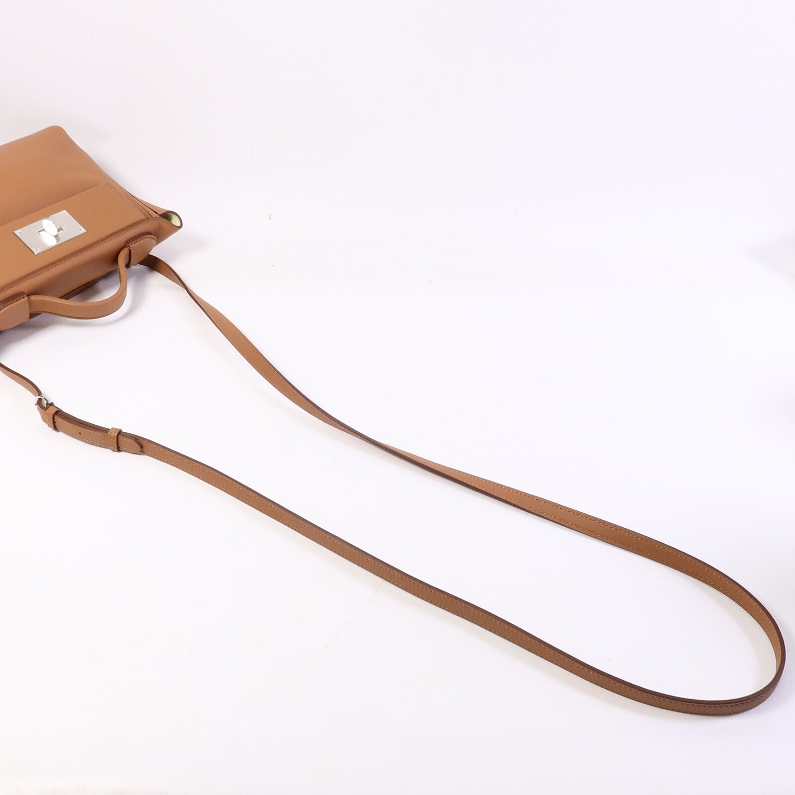 HERMES Evercolor/Swift皮革24/24 Mini手挽肩背兩用袋Gold/Jaune Milton
