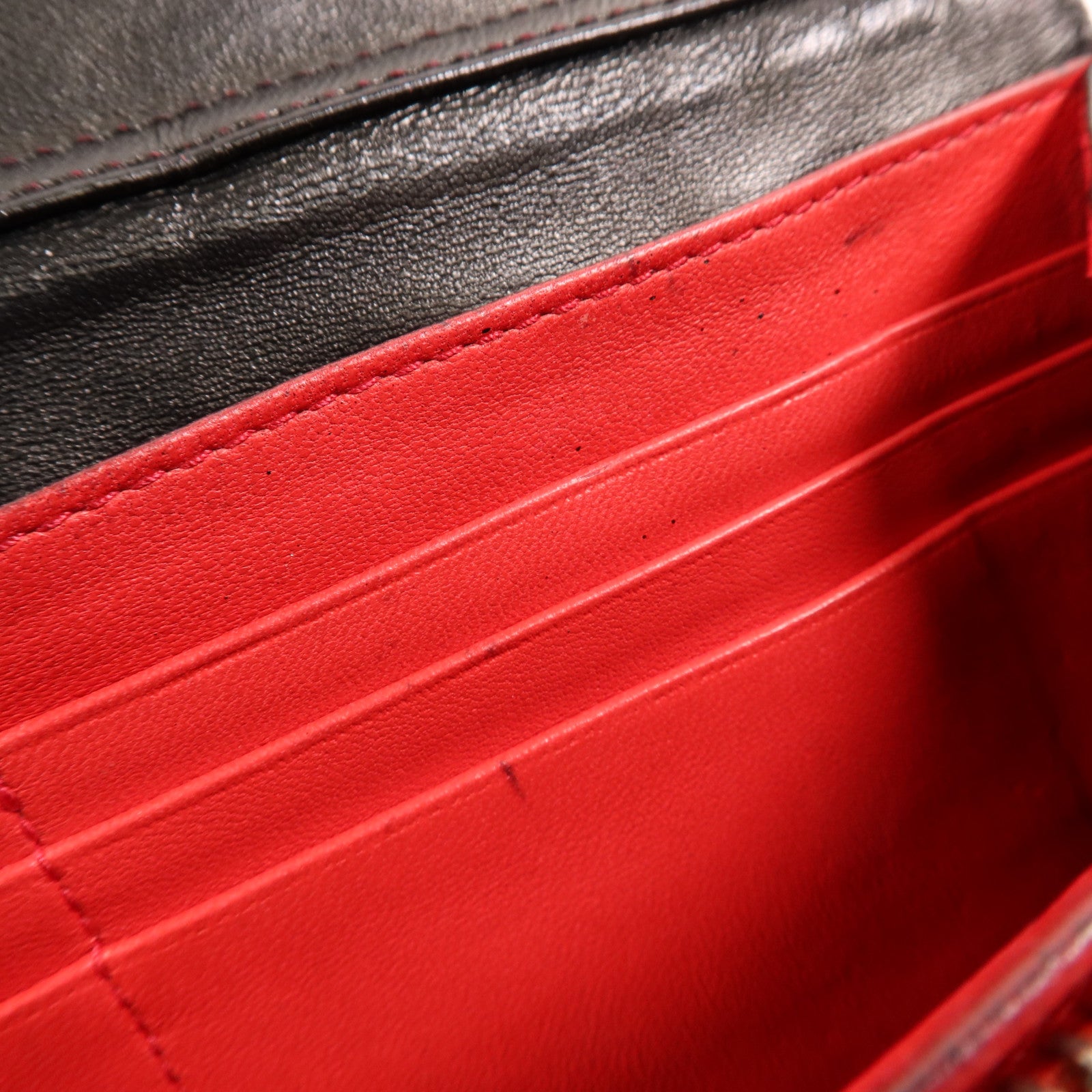 Dior 羊皮皮革Long Wallet銀扣長錢包