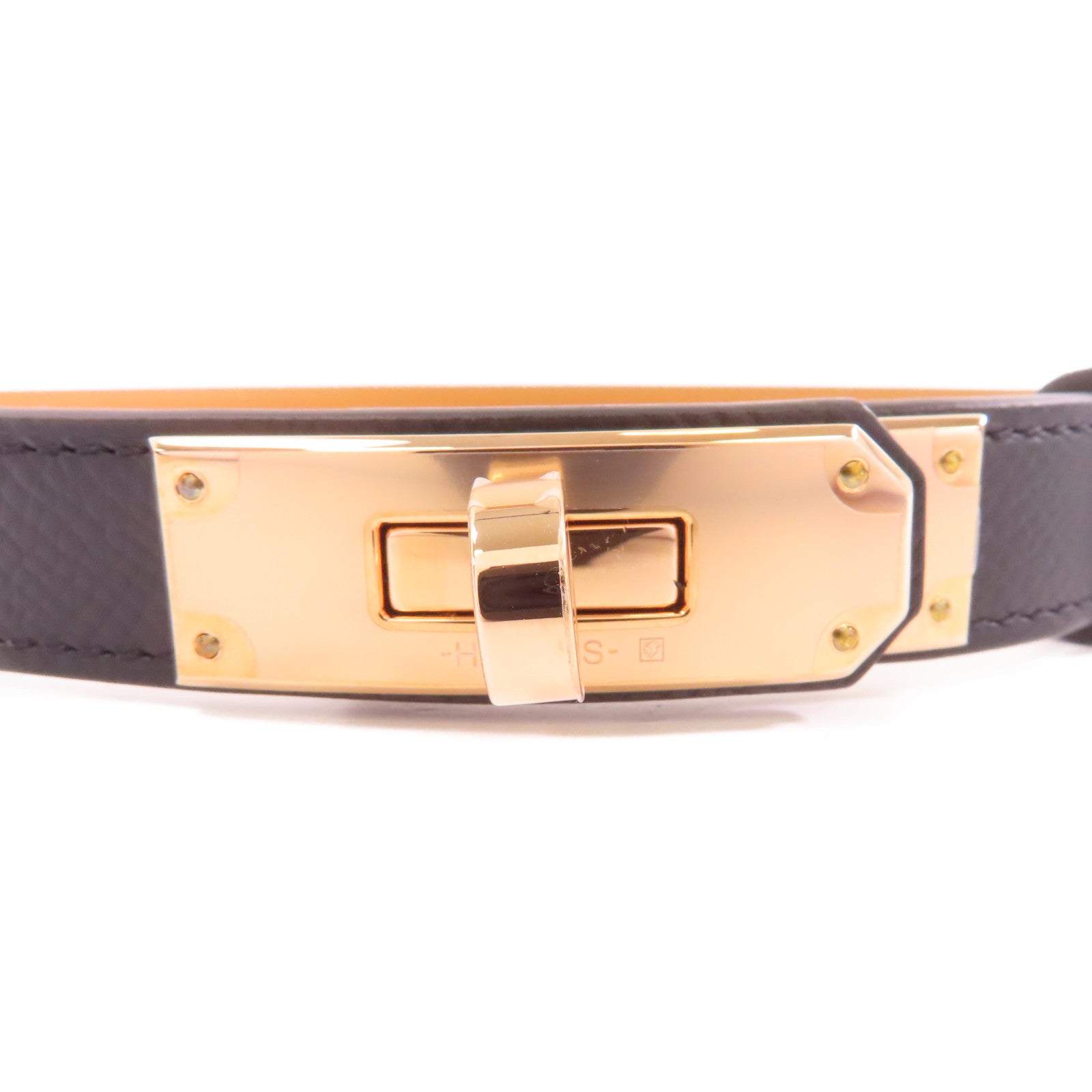 HERMES Epsom皮革Kelly Belt皮帶Noir/黑色