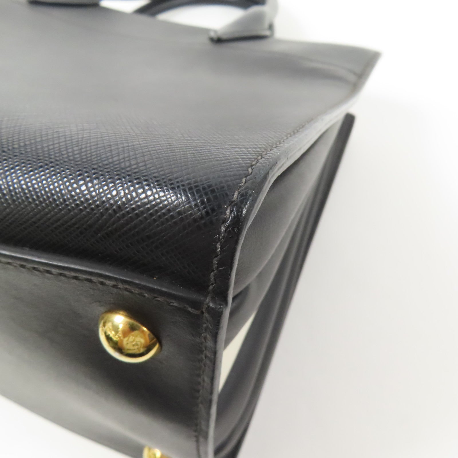 PRADA Saffiano皮革2way Shoulder Bag金扣手挽肩背兩用袋