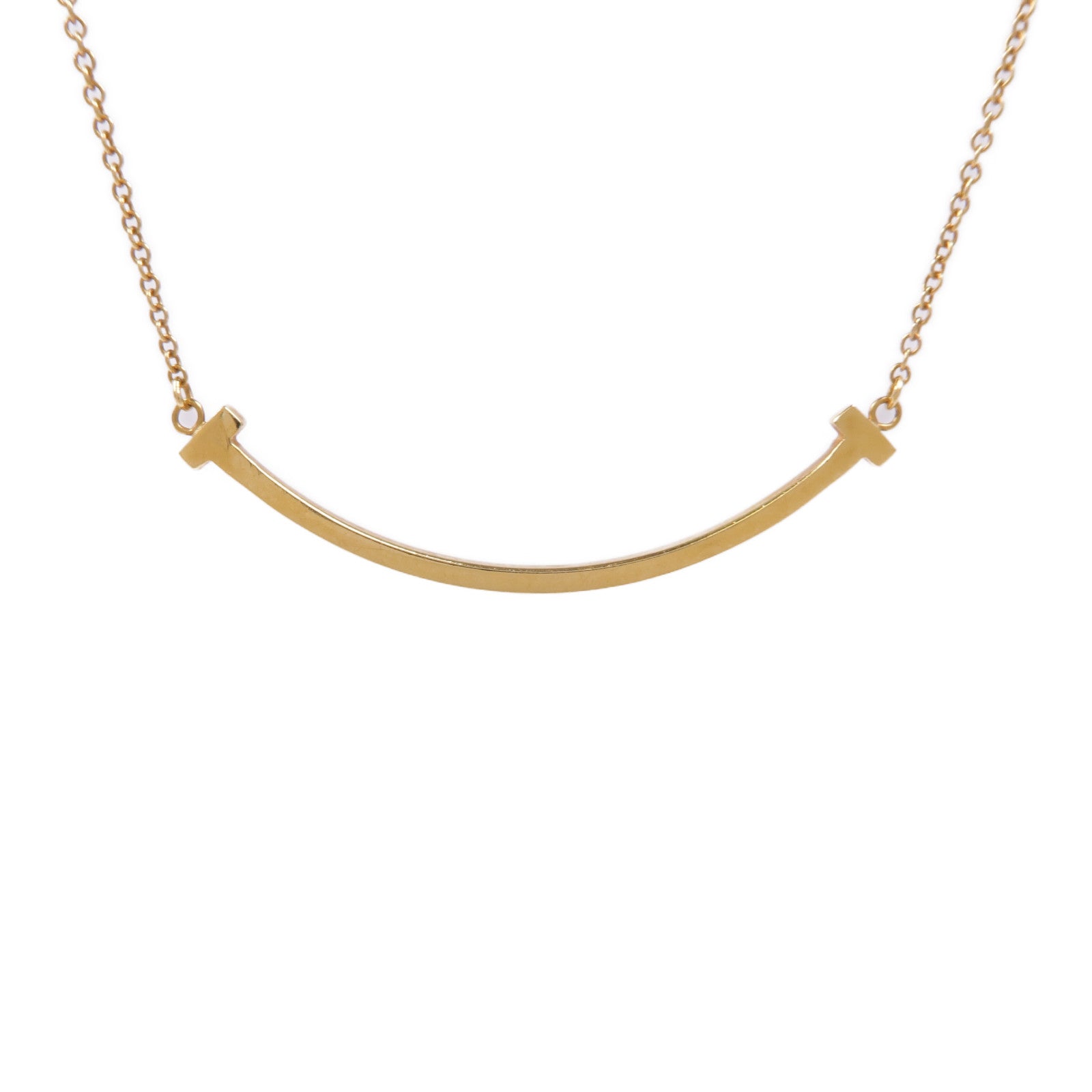 TIFFANY＆CO 18K黃金T Smile Necklace項鍊