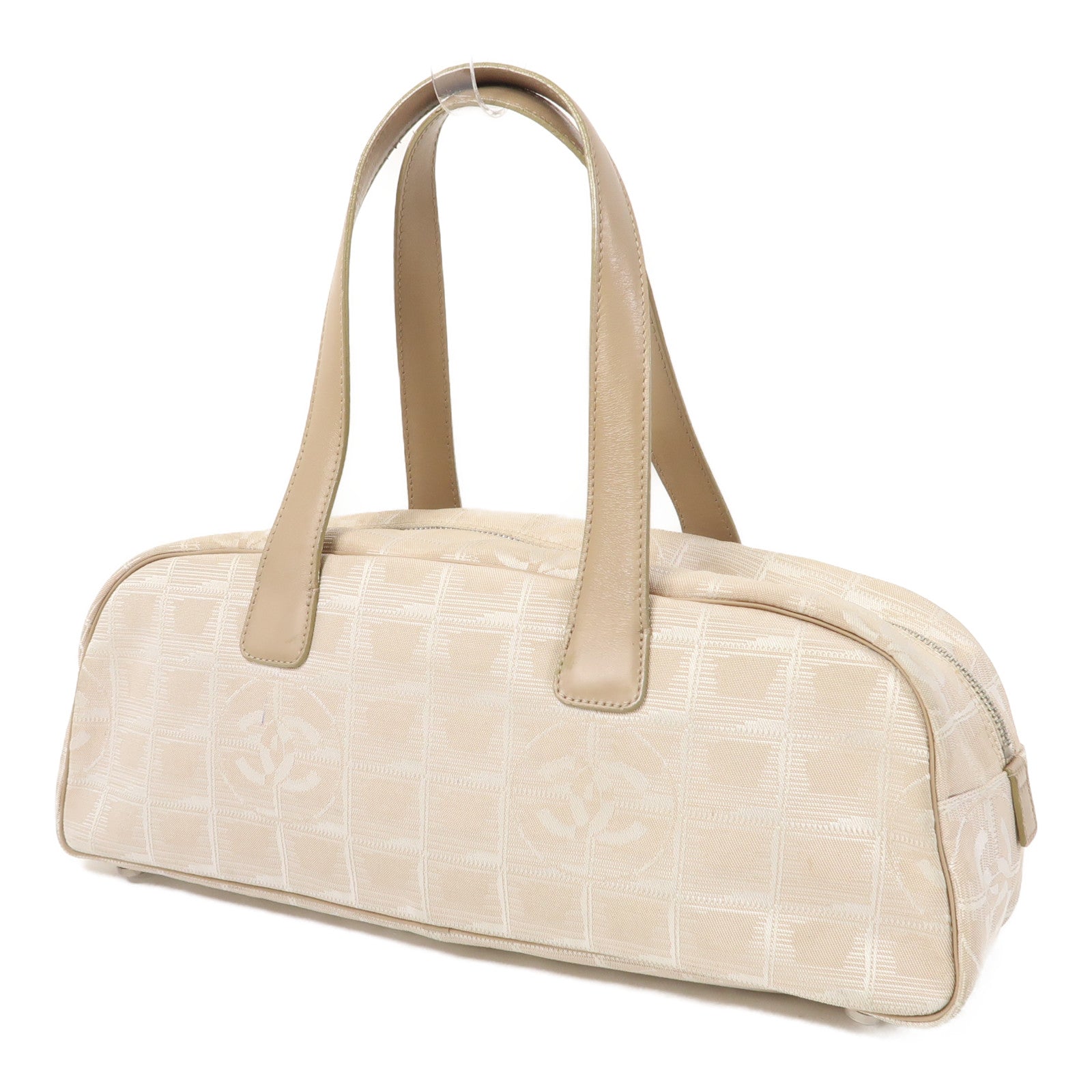 CHANEL 【激減優惠】帆布Shoulder Bag銀扣肩背袋米色