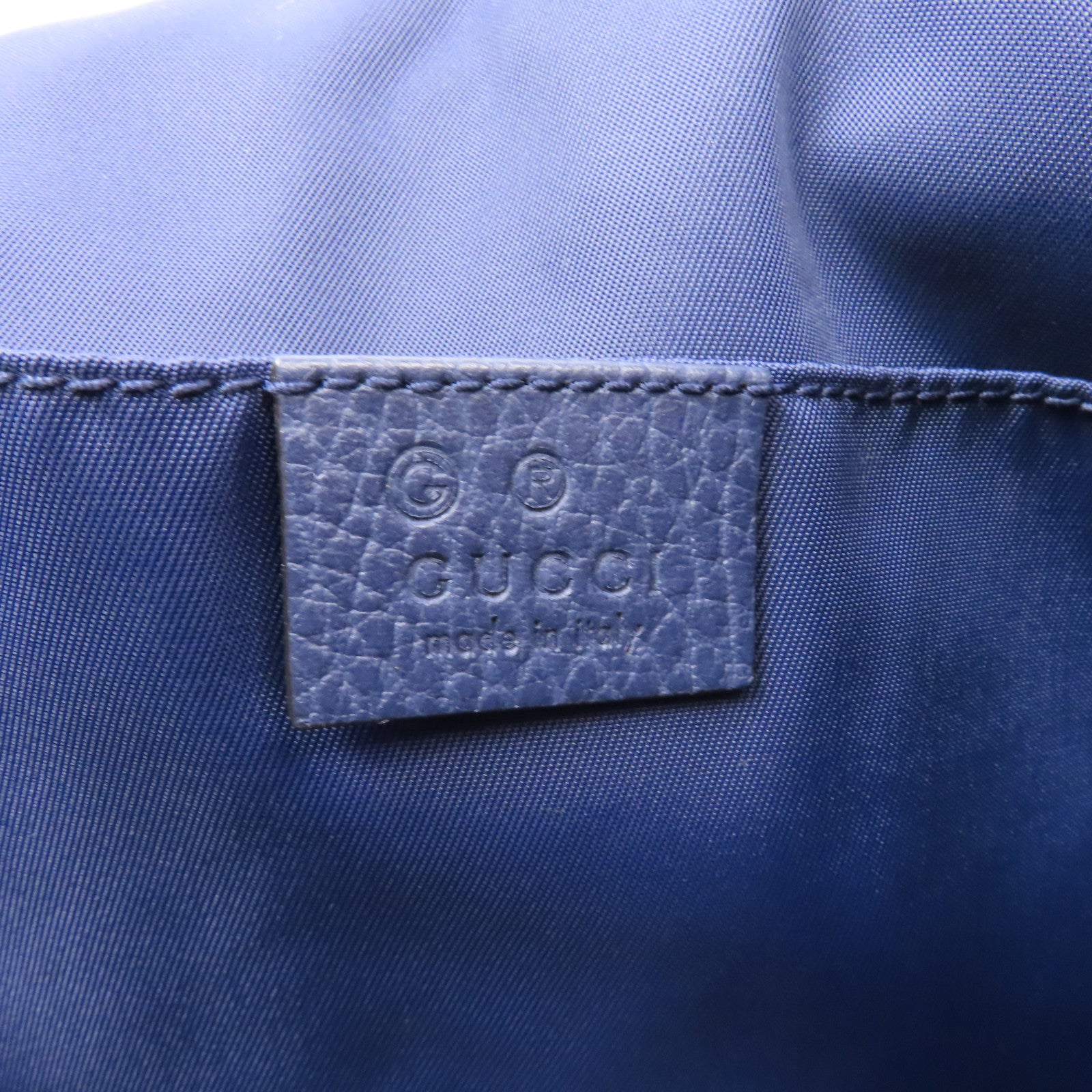GUCCI 尼龍Rucksack銀扣背包藍色