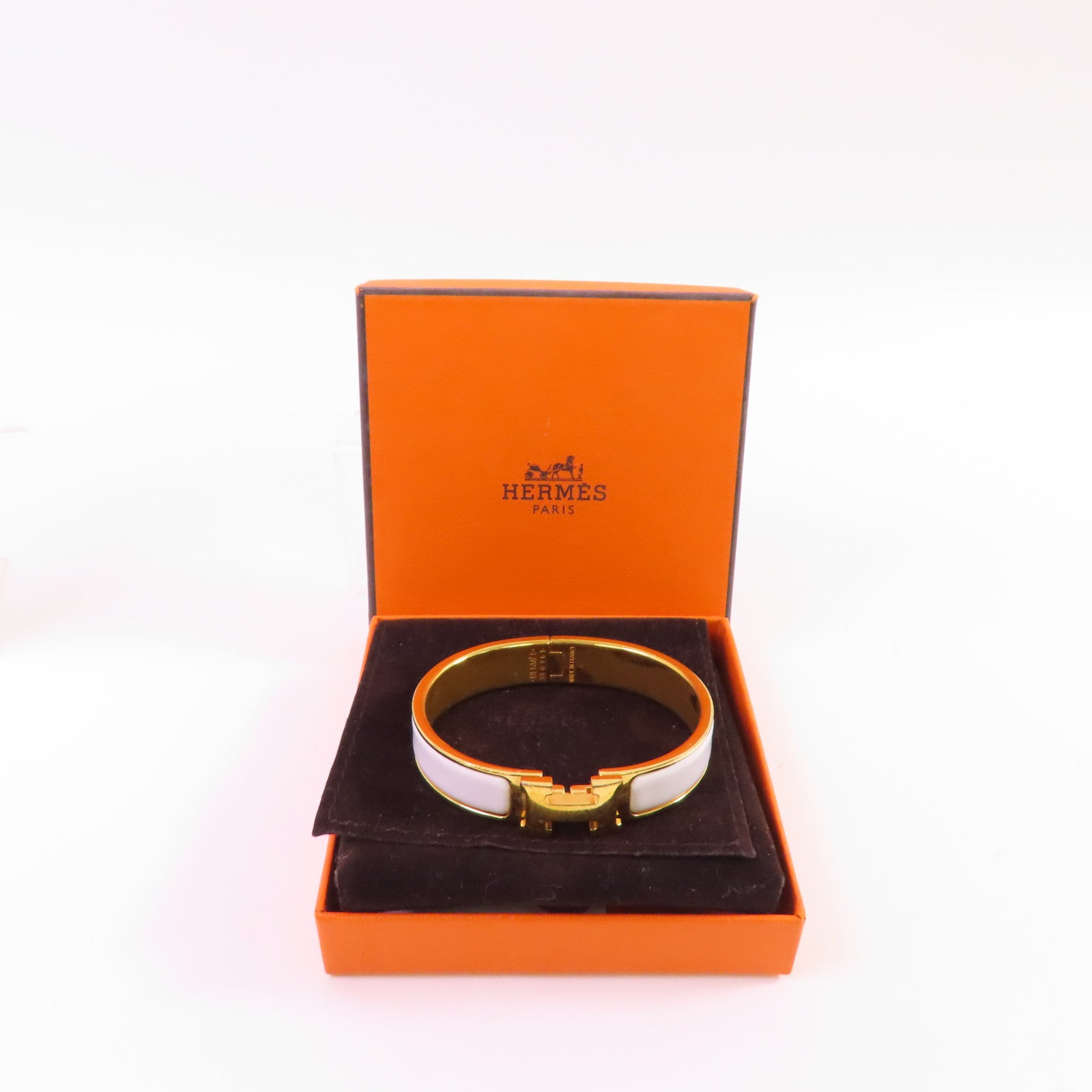 HERMES 金屬/琺瑯Clic-H Bracelet金扣手鏈