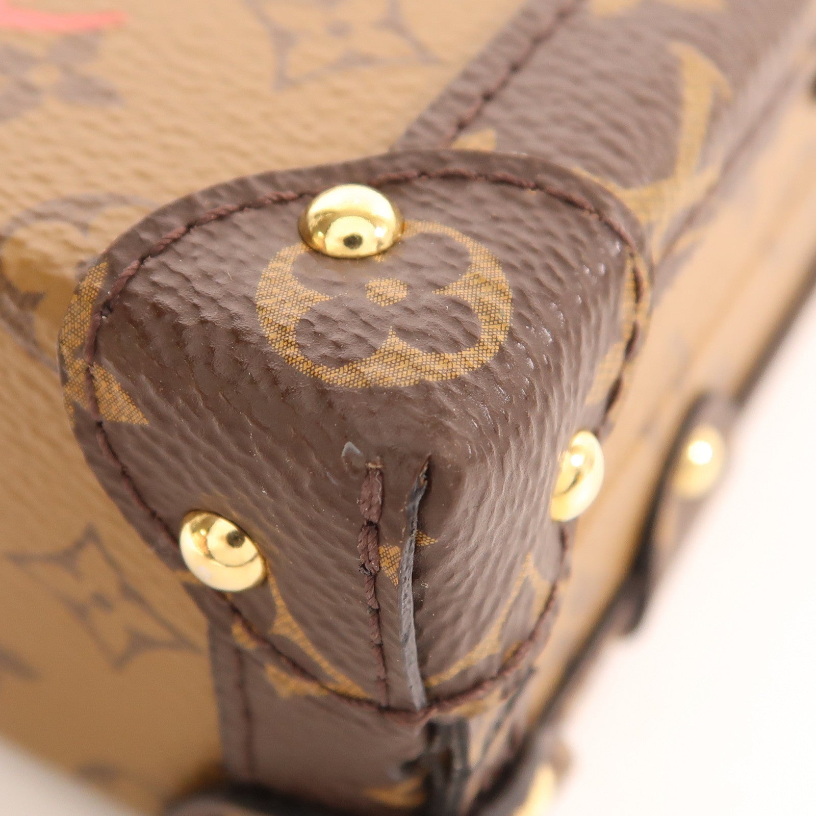 LOUIS VUITTON【激減優惠】 Monogram Reverse Petite Malle金扣肩背袋