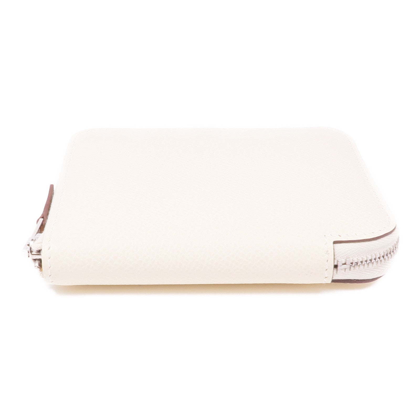 HERMES Epsom皮革Silk In Compact Short Wallet銀扣錢包Nata