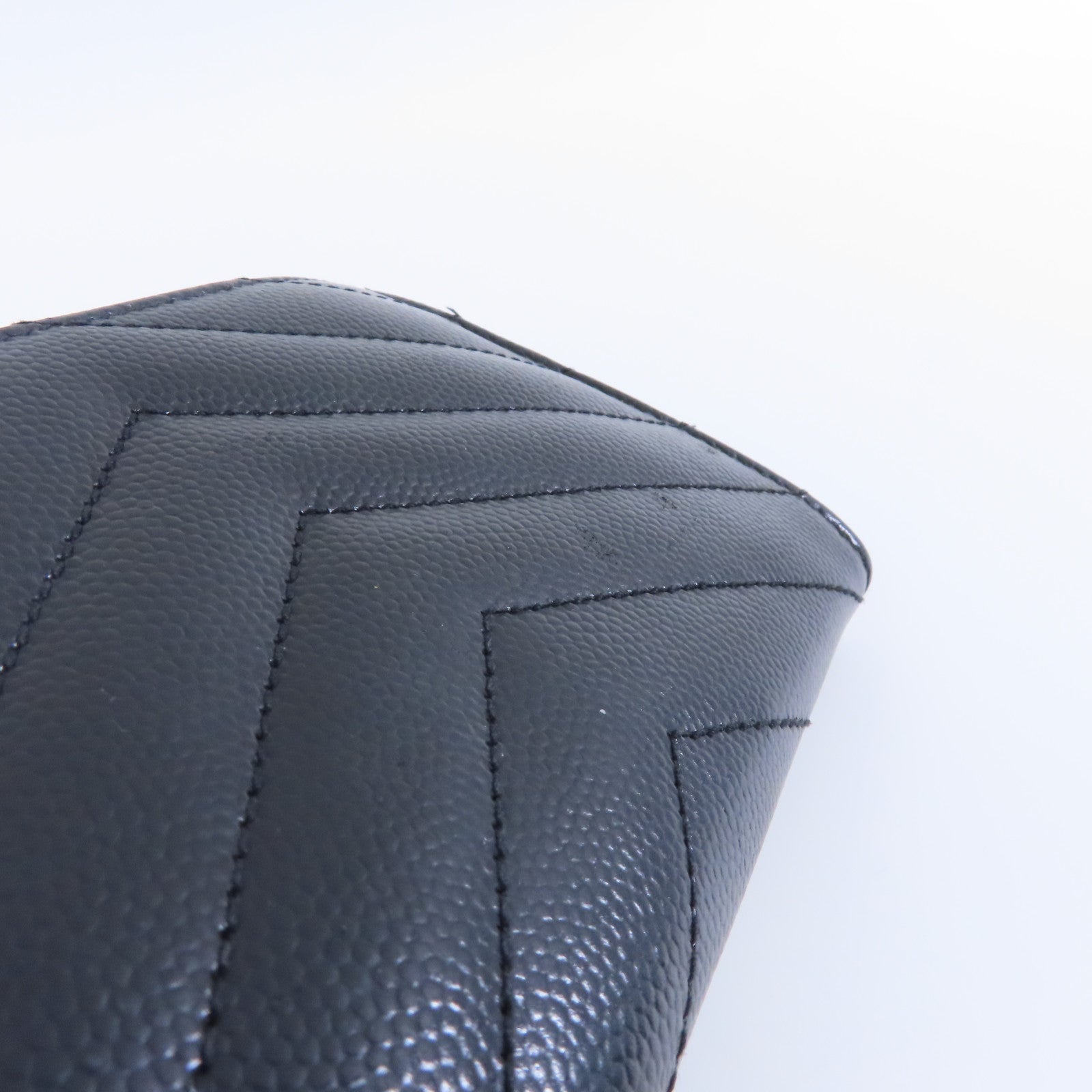 SAINT LAURENT 牛皮皮革Card Case銀扣卡片套黑色