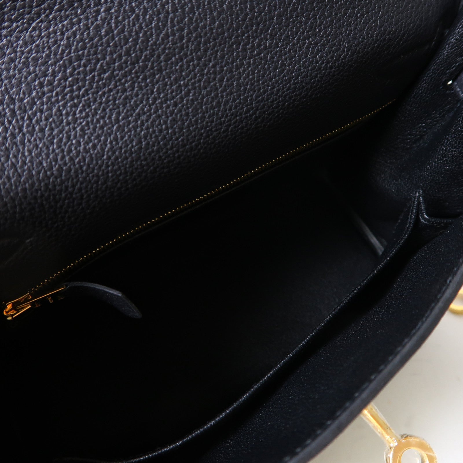 HERMES 【激減優惠】Togo皮革Kelly 25金釦手挽肩背兩用袋黑色