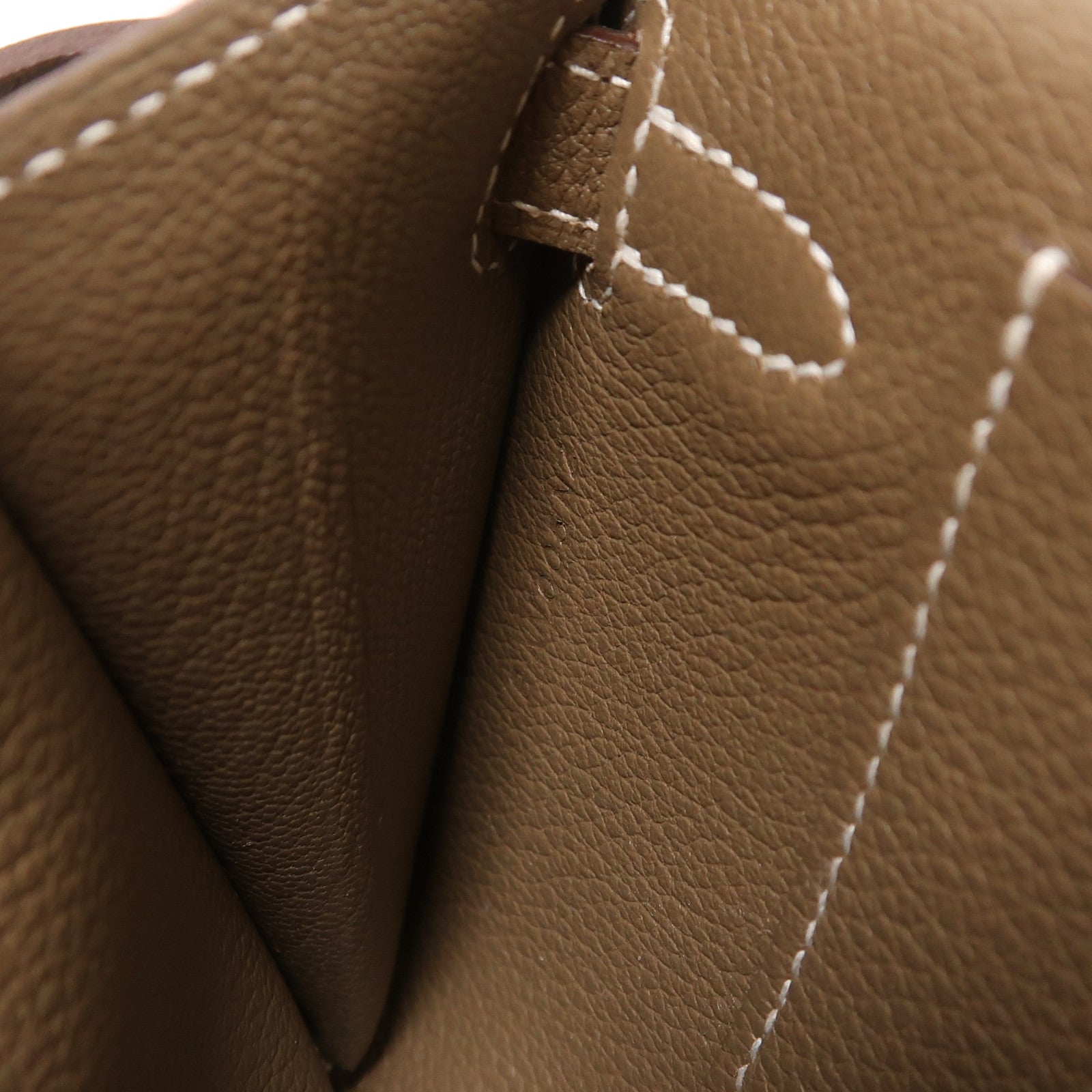 HERMES Evercolor皮革Kelly To Go銀扣肩背袋18 Etoupe