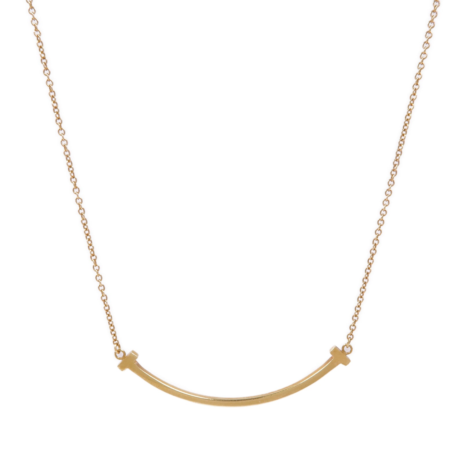 TIFFANY＆CO 18K黃金T Smile Necklace項鍊